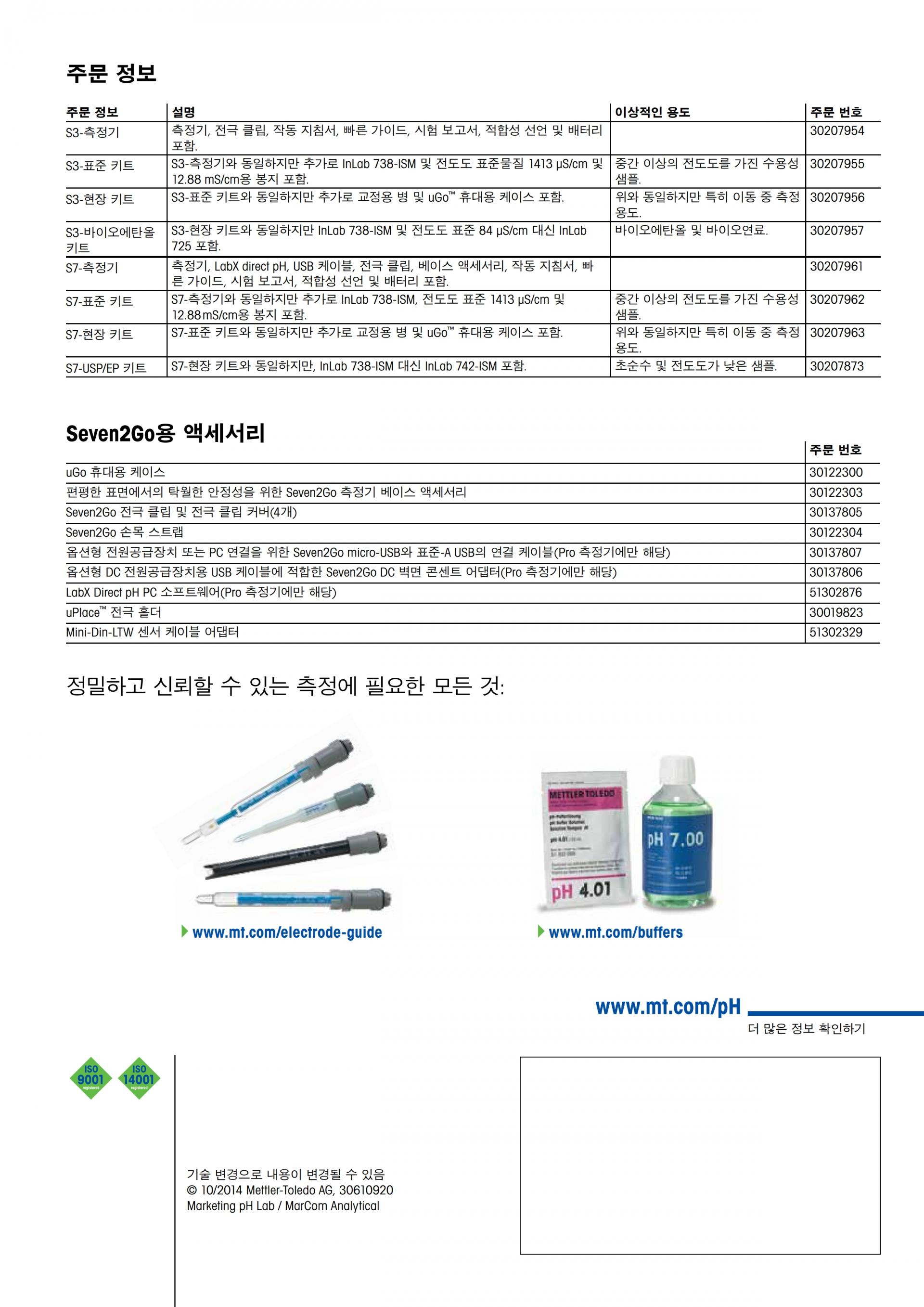 METTLER TOLEDO Seven2Go S3 전도도 측정기