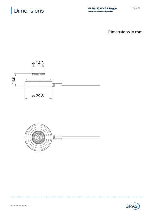 GRAS 147AX 1/2인치 CCP 자유음장 표준 마이크로폰 세트