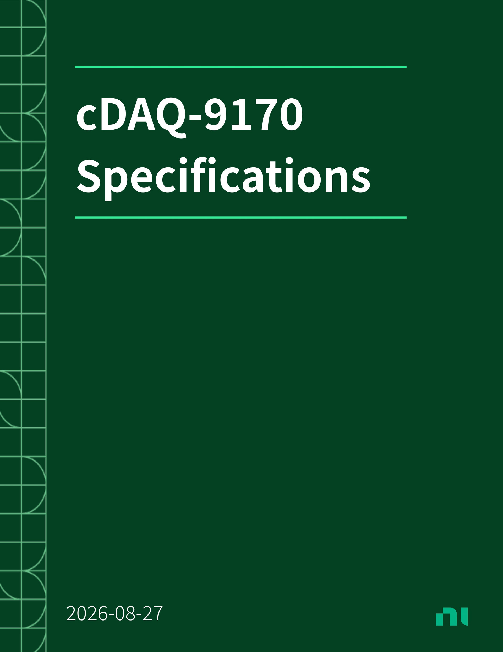 NI cDAQ-9170 데이터시트 1페이지