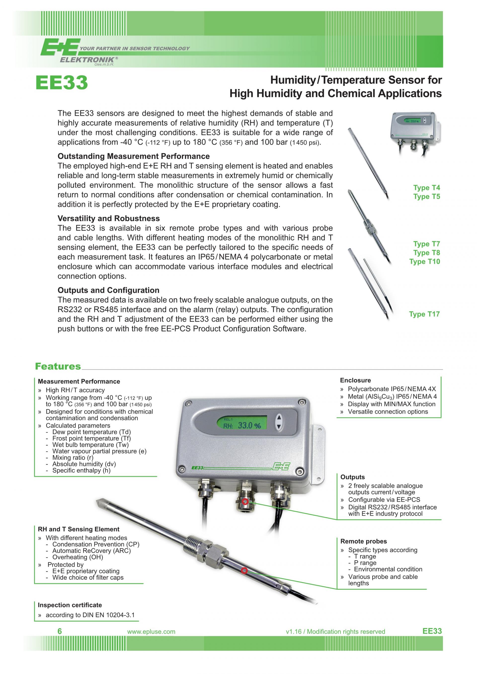 EE33 Humidity and Temperature Transmitter