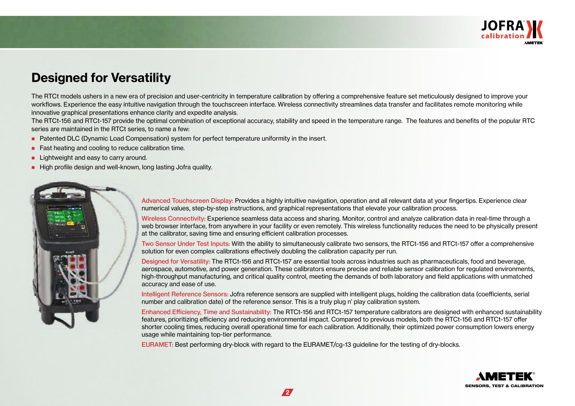 AMETEK RTCt SERIES 기준 온도 교정기 (-100°C ~ +700°C)