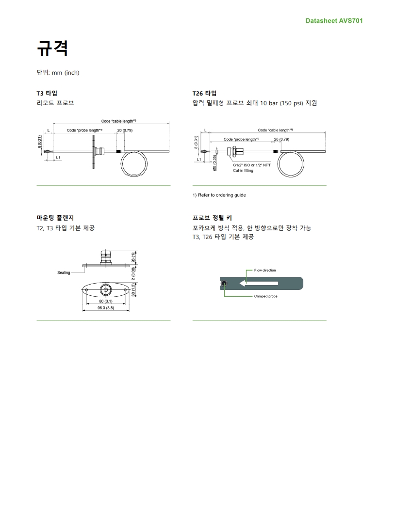 E+E AVS701 산업용 고정밀 풍속 센서(풍속계)