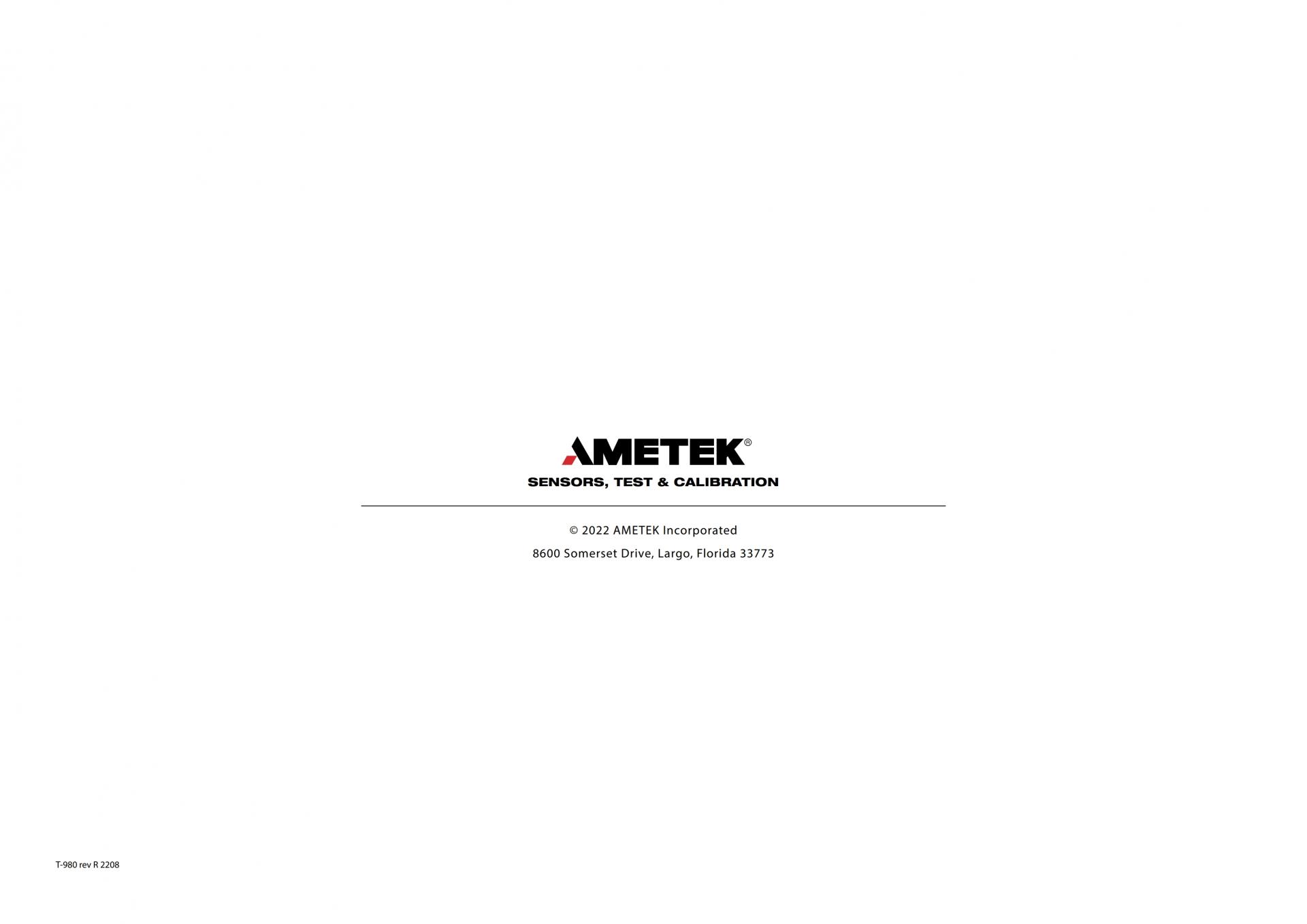 AMETEK T-900 Series 공압식 수동 펌프