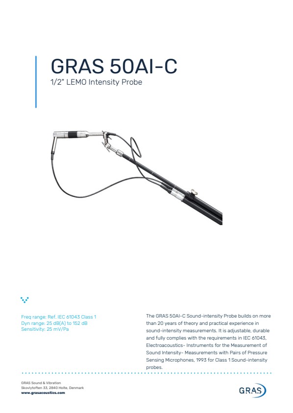 GRAS 50AI-C 1/2 LEMO 강도 프로브