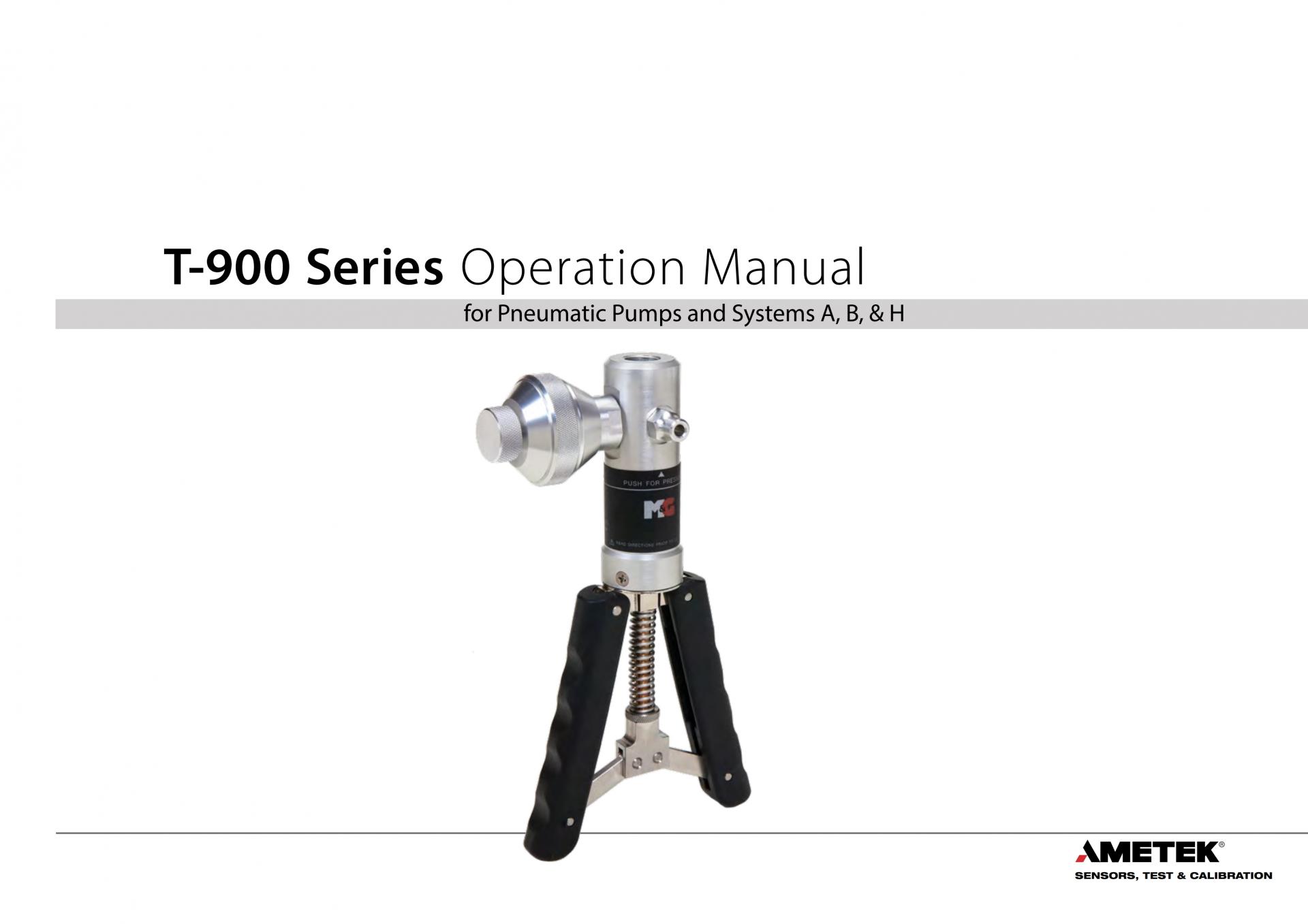AMETEK T-900 Series 공압식 수동 펌프