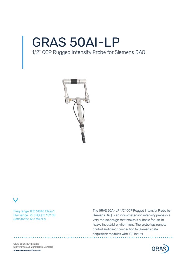 GRAS 50AI-LP 1/2" CCP 견고한 강도 프로브