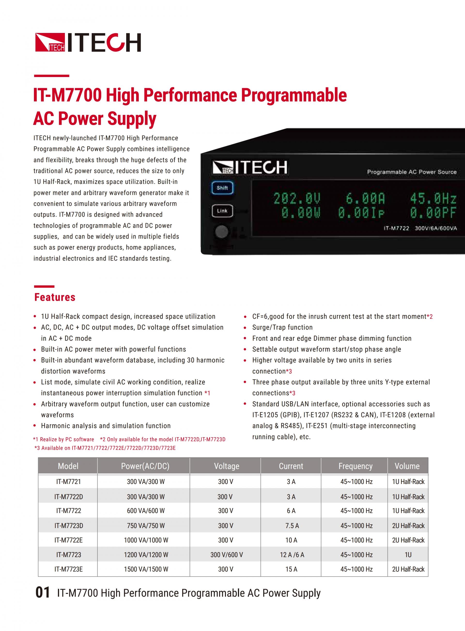 ITECH IT-M7700 고성능 프로그래머블 AC 파워