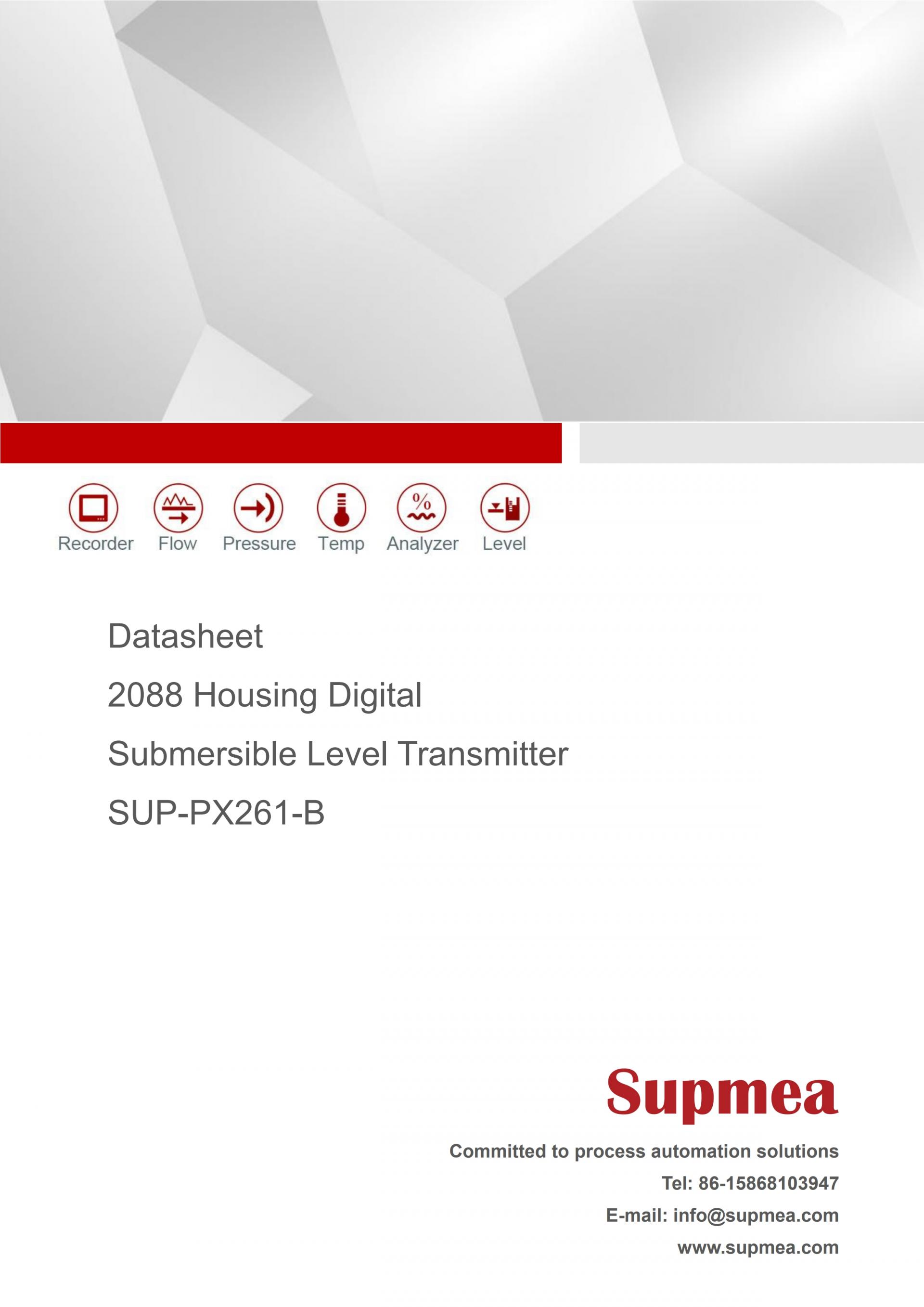 SUPMEA SUP-PX261 수중 레벨 측정기