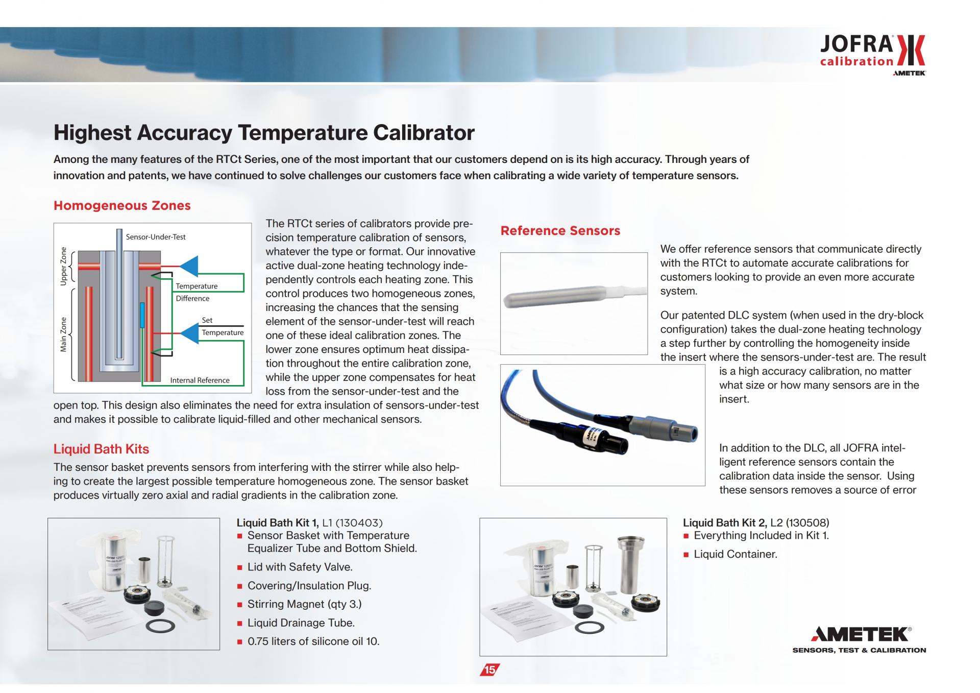 AMETEK RTCt-168 위생 센서용 건식/습식 하이브리드 교정기 (-30°C ~ 165°C)