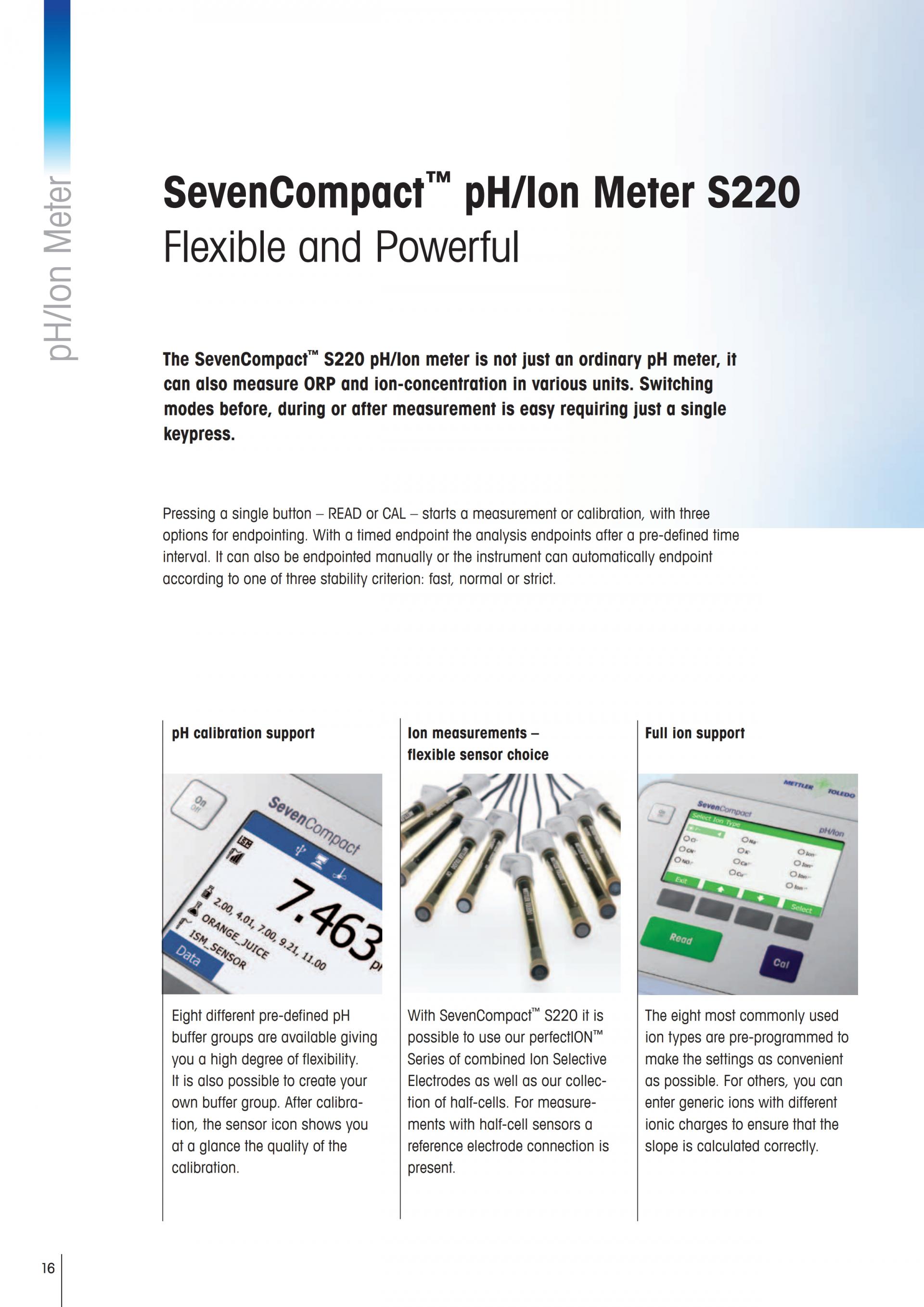 METTLER TOLEDO S220 SevenCompact pH 미터