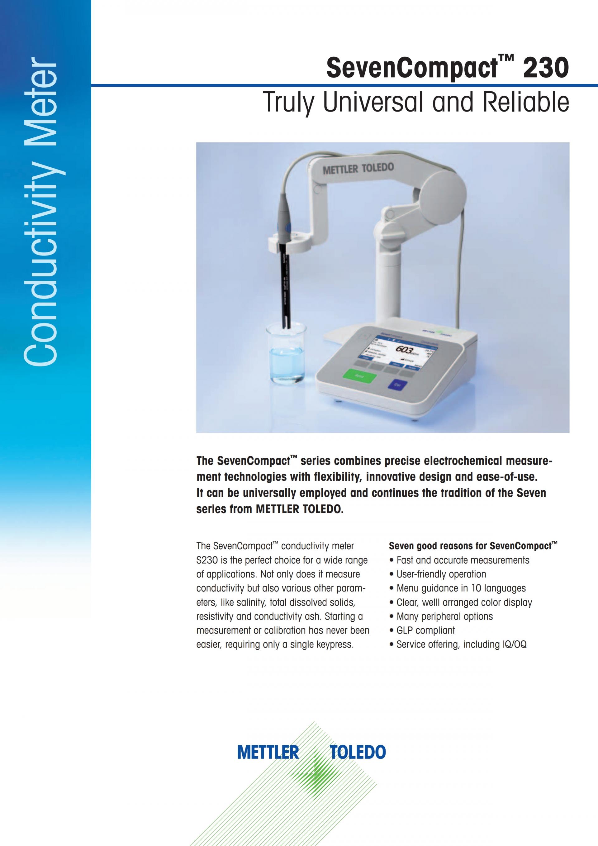 METTLER TOLEDO S230 SevenCompact 전도도 미터