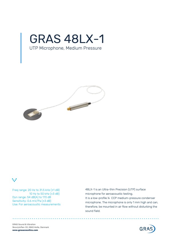 GRAS 48LX-1 중간압력 UTP 마이크