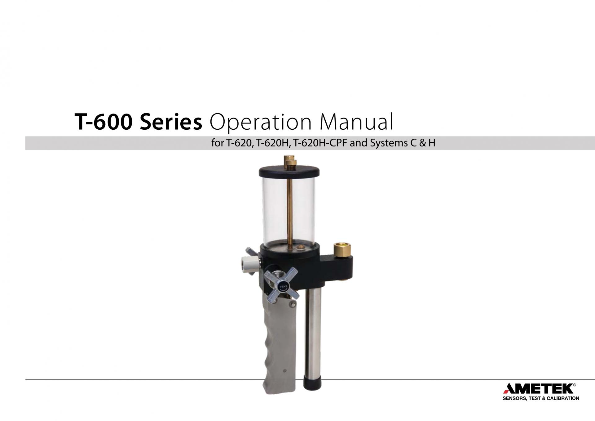 AMETEK T-600 SERIES 경량 휴대용 유압 수동 펌프