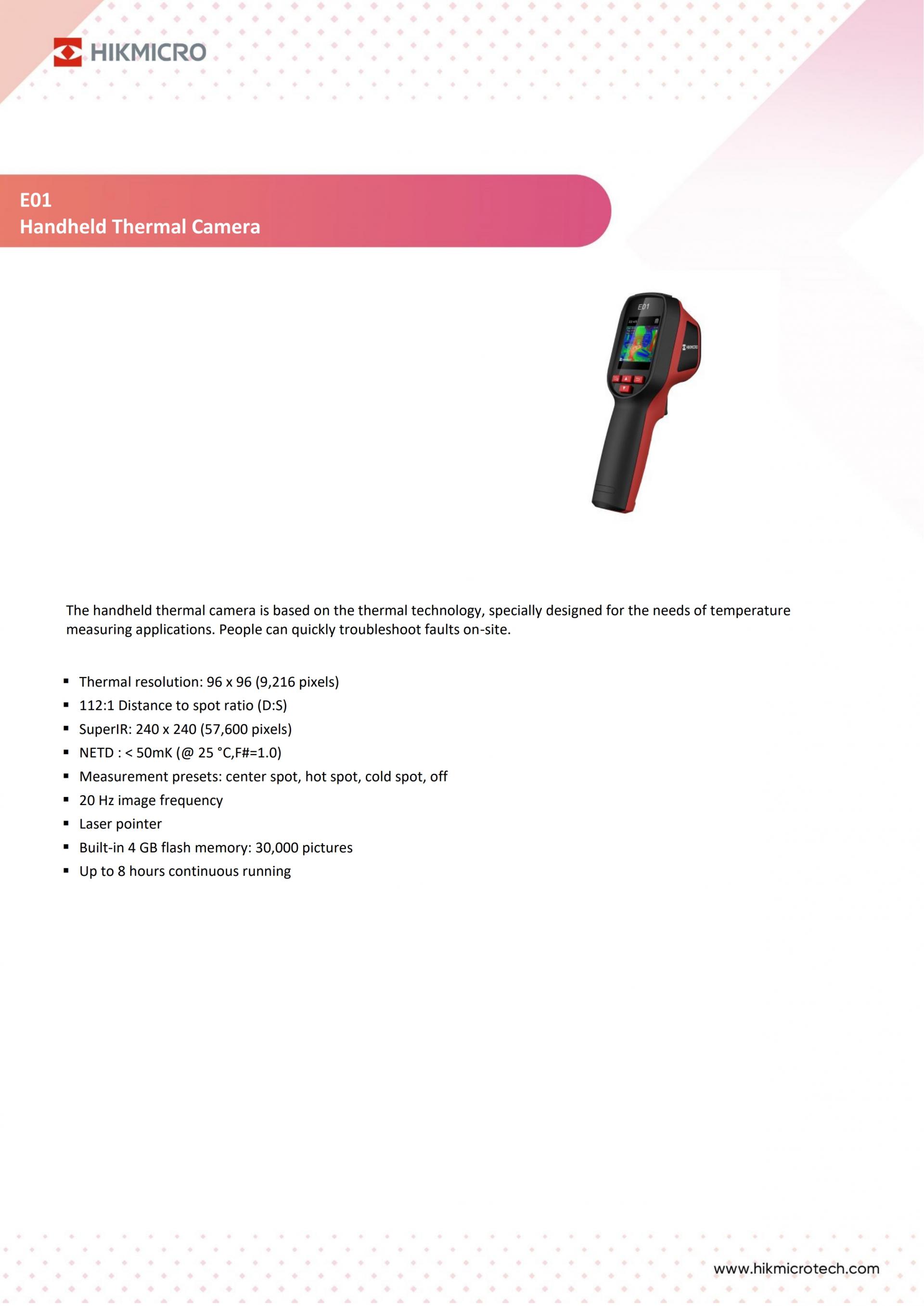 HIKMICRO E01 휴대용 열화상카메라