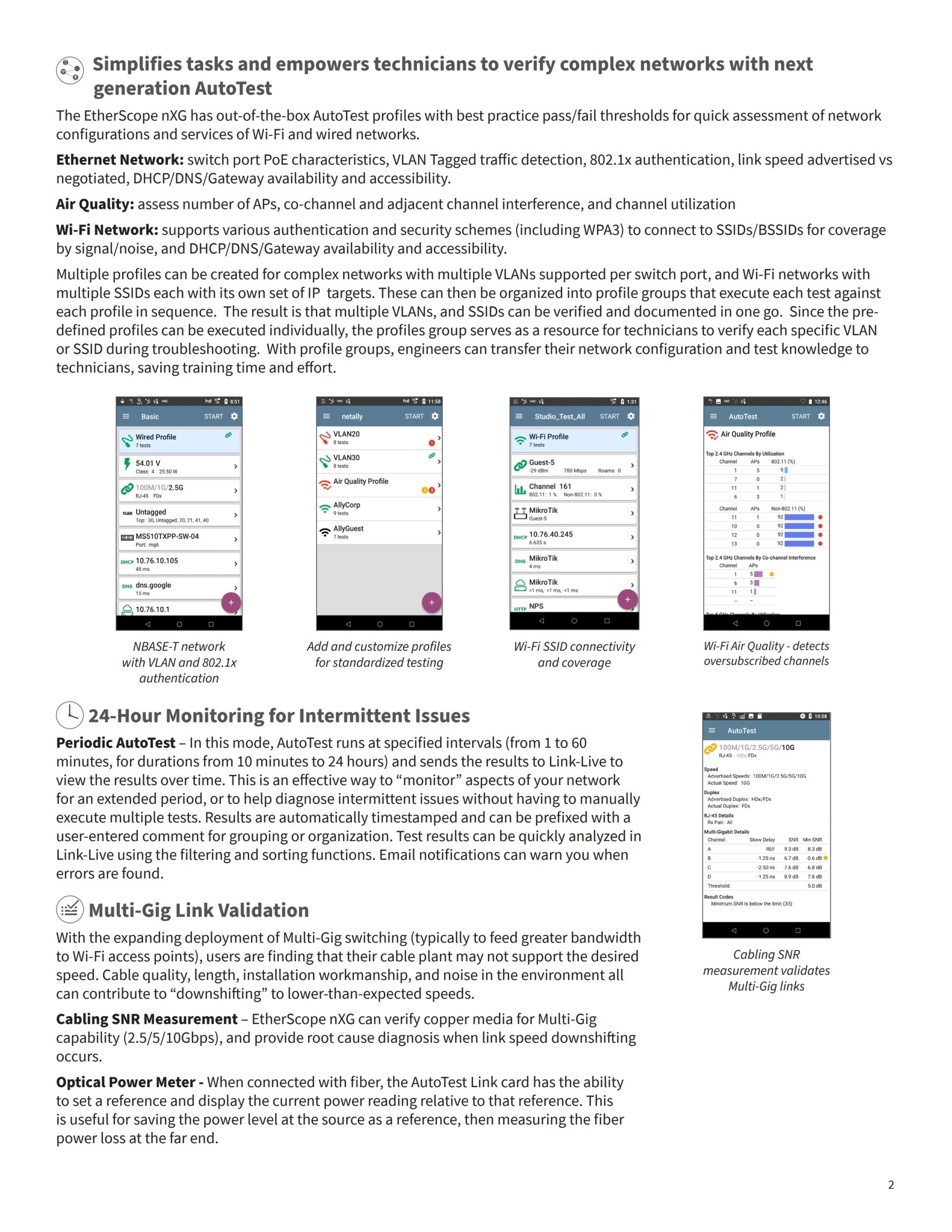 NETALLY EtherScope® nXG 이더넷 네트워크 테스터 & WI-FI 6/7 진단도구