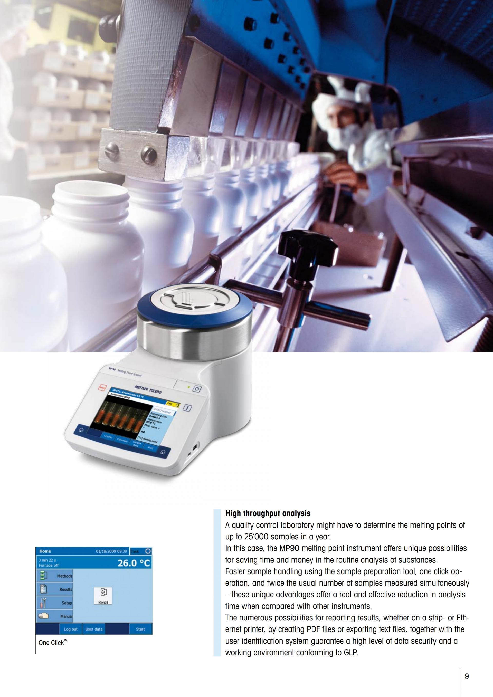 METTLER TOLEDO MP50 & MP70 & MP90 융점 측정기