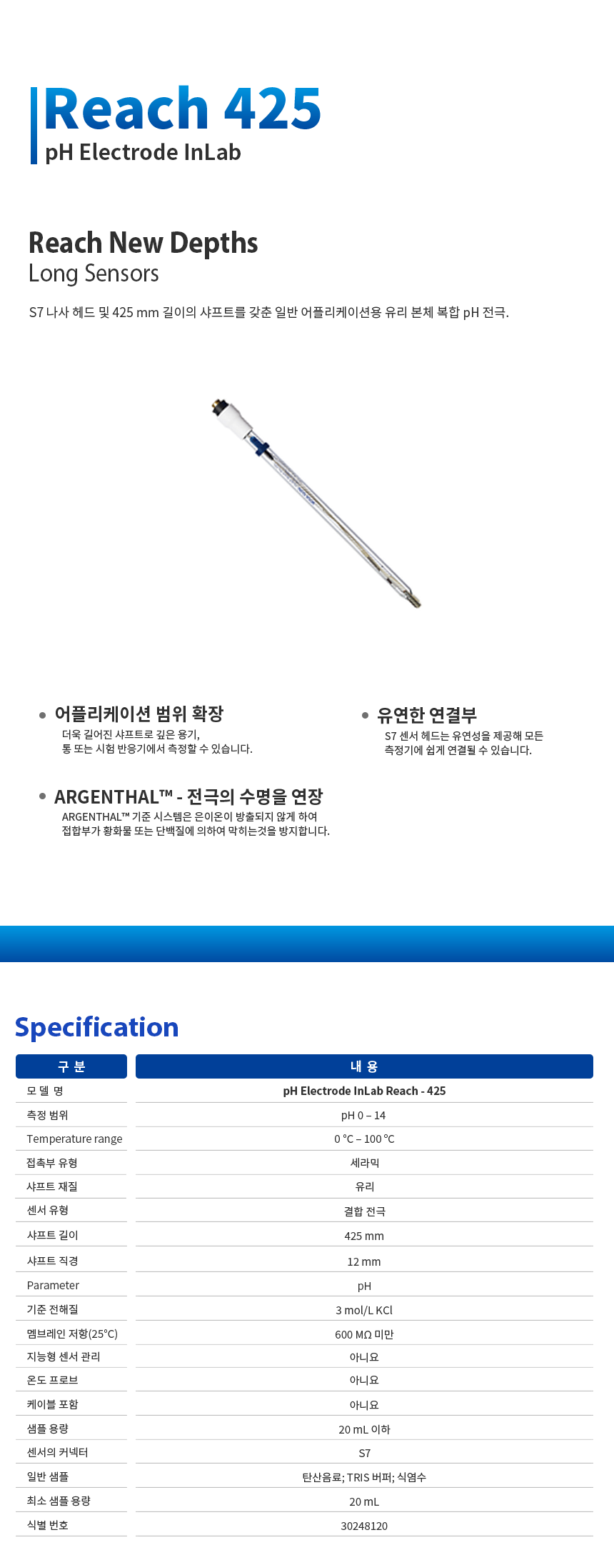 METTLER TOLEDO Reach 425 InLab 전극 수질측정기