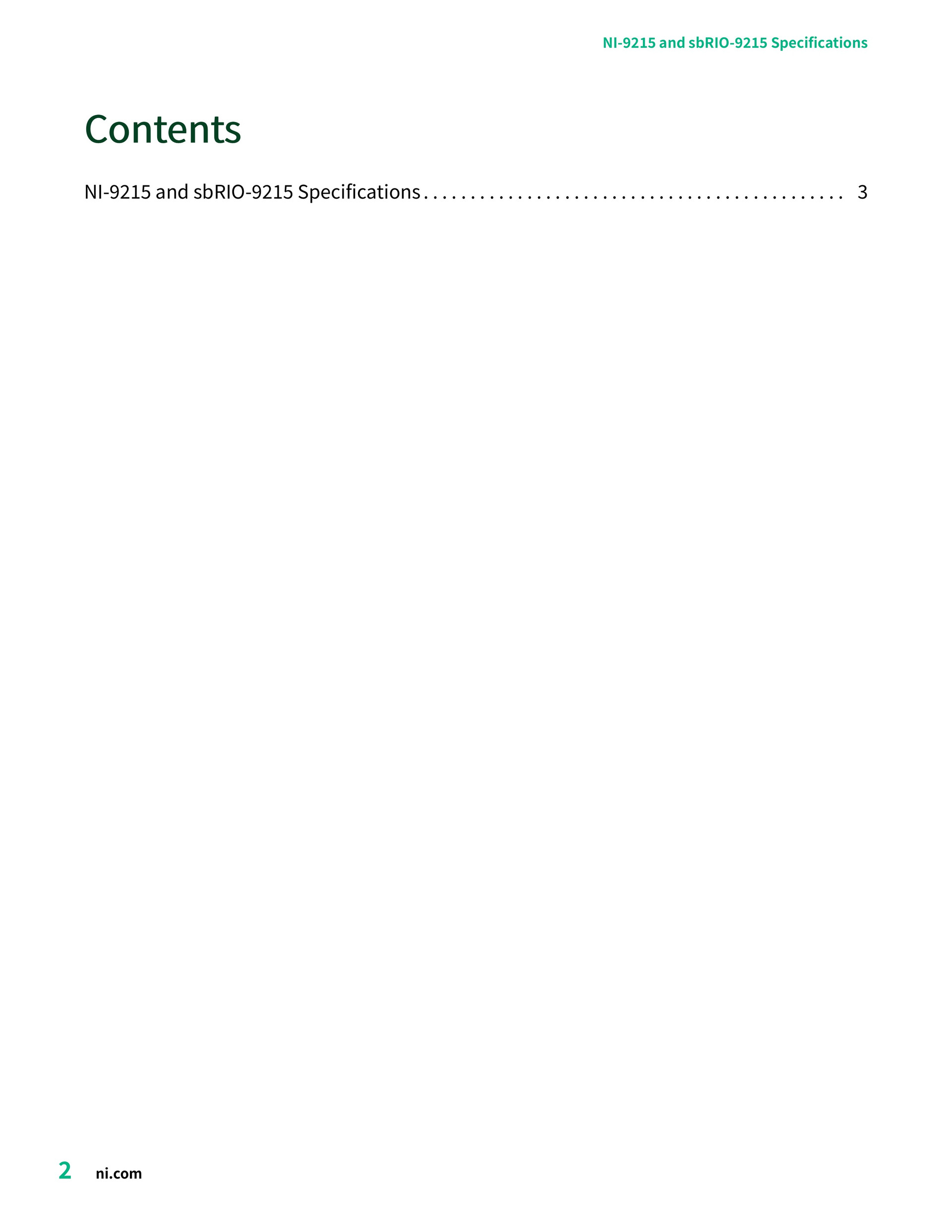 NI-9215 데이터시트 2페이지