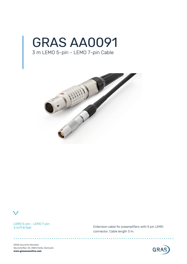 GRAS AA0091 3m LEMO 5핀 - LEMO 7핀 케이블