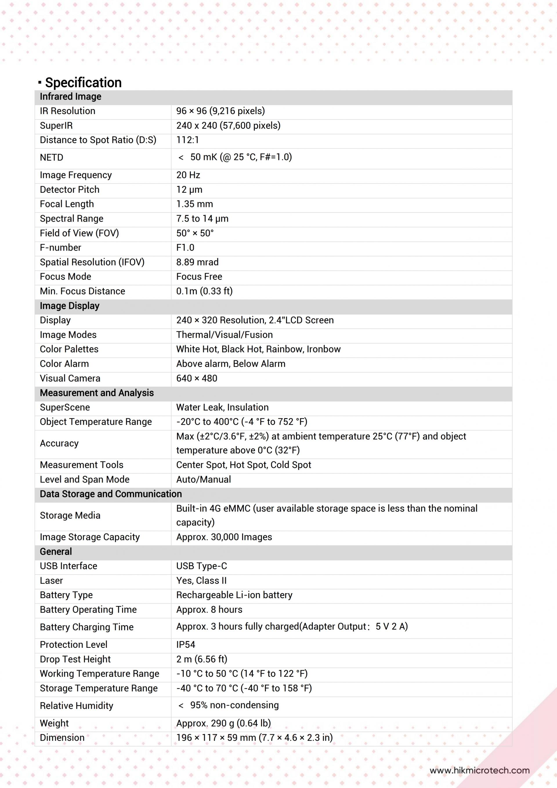 HIKMICRO E02 휴대용 열화상카메라