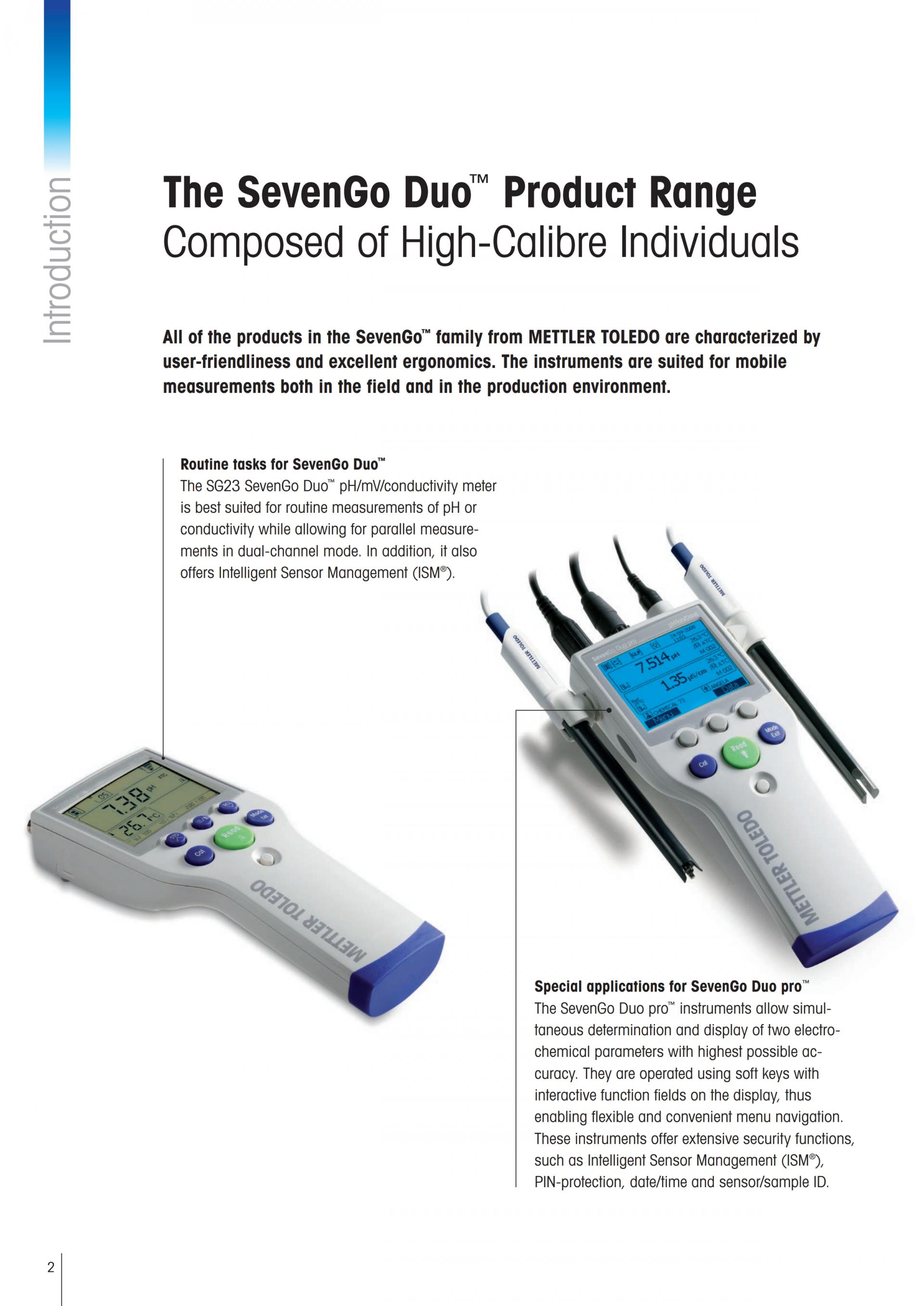 METTLER TOLEDO SevenGo & SevenGo Duo 휴대용 pH 측정기