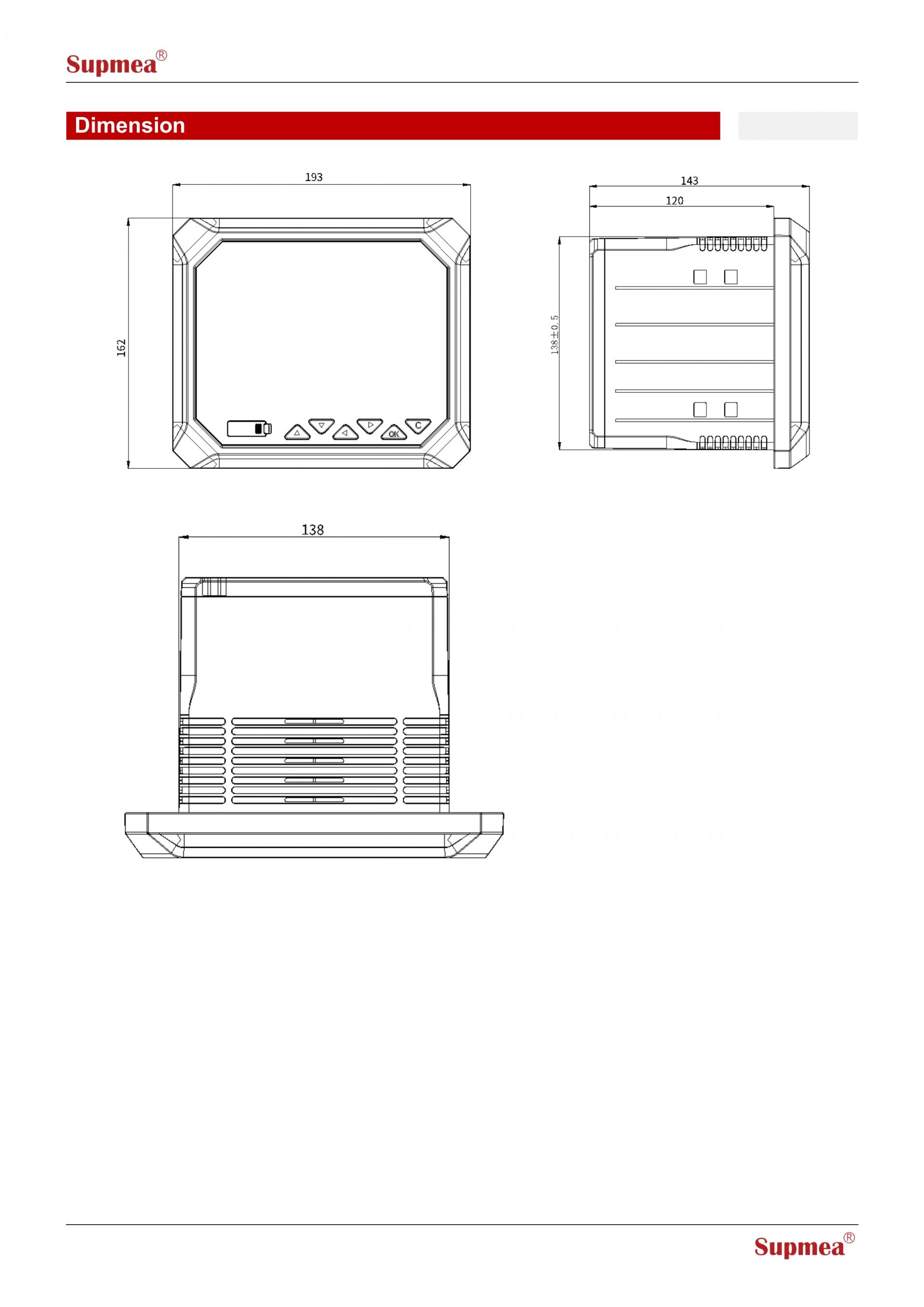 SUPMEA SUP-RN5000/RN6000/RN6500 산업용 무지 기록계