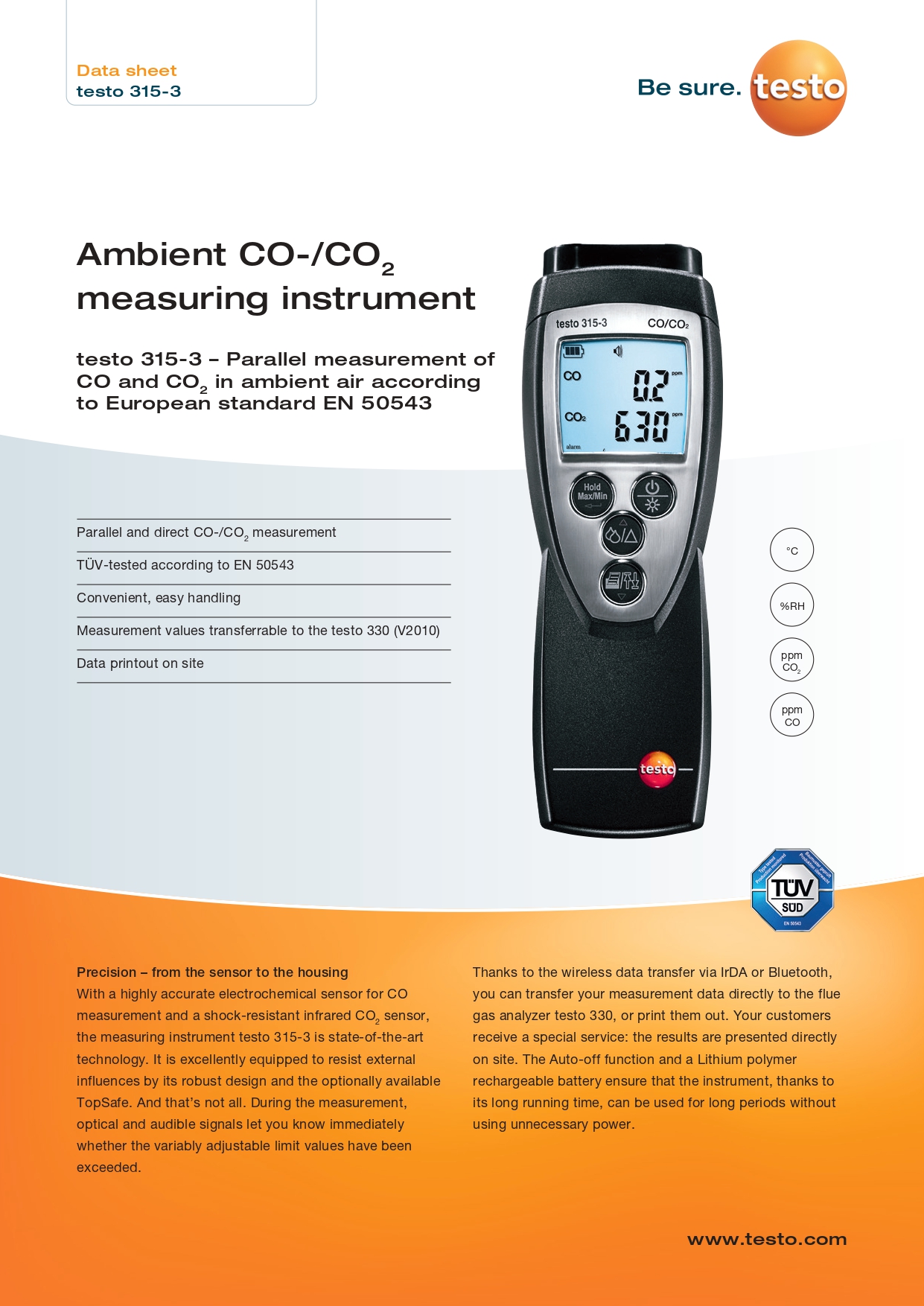 TESTO 테스토 315 시리즈 CO/CO2 측정기 ☆ 가격문의