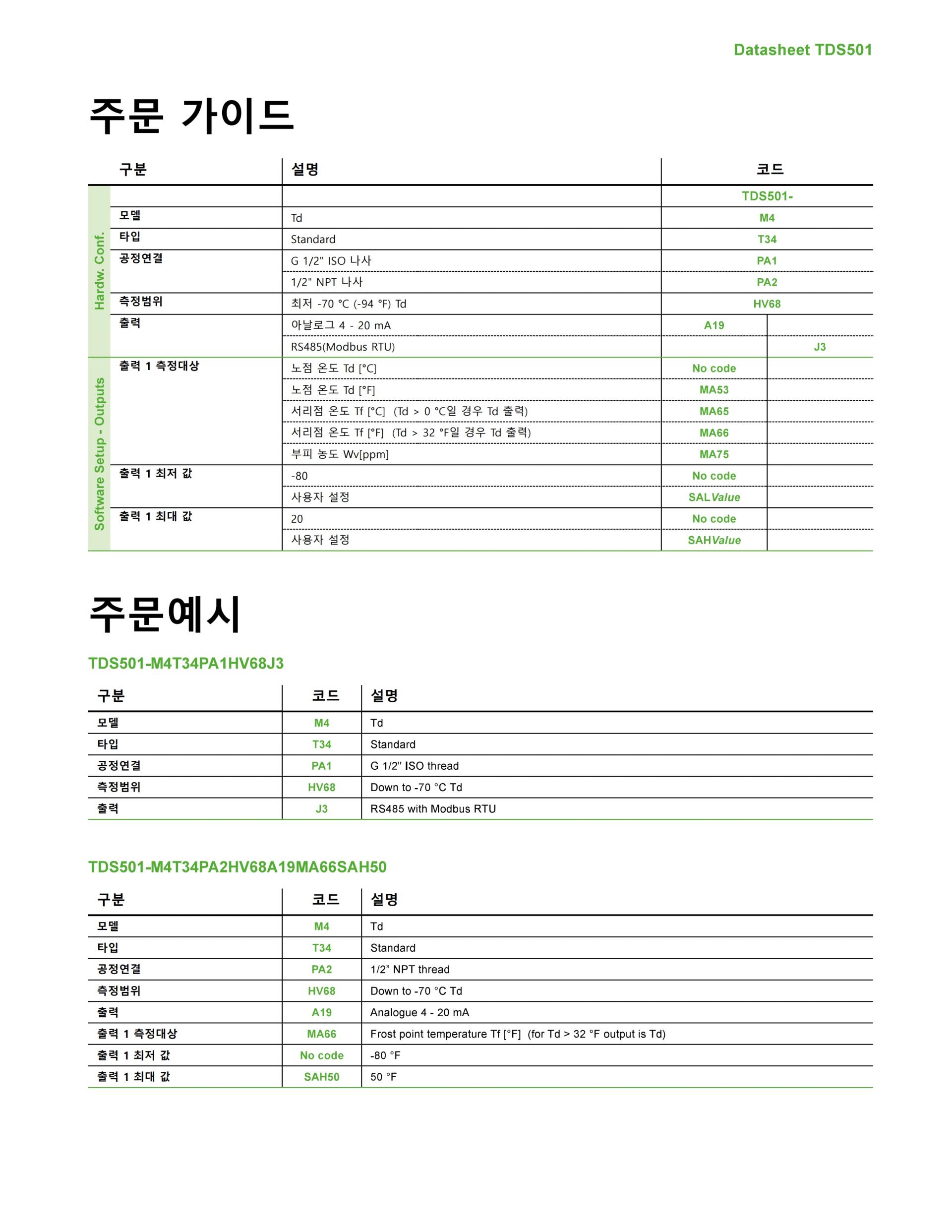 E+E TDS501 -70 °C Td 까지 측정 가능한 초저노점 센서 (노점계)
