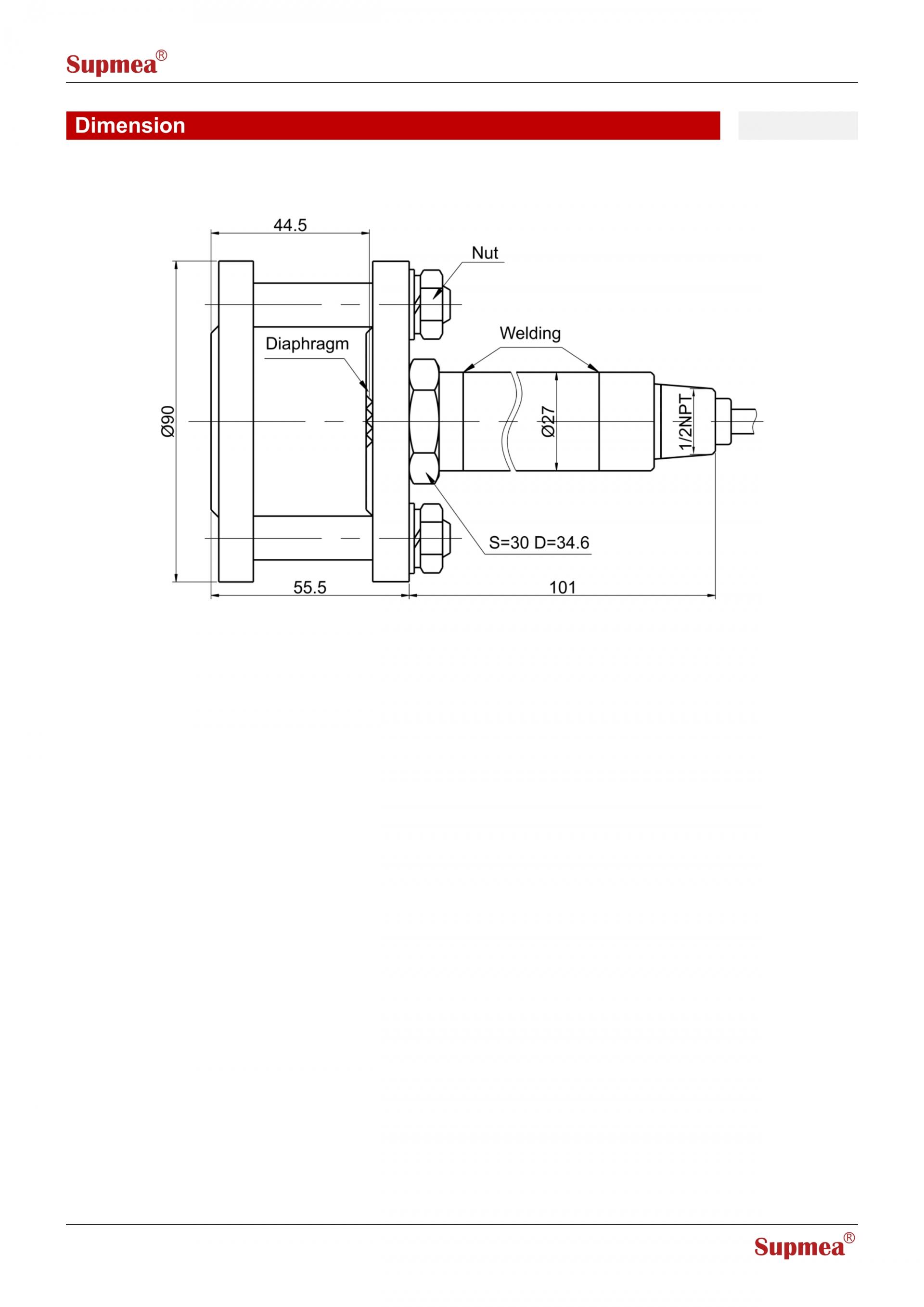 SUPMEA SUP-P260-M2 슬러리 레벨 센서 수중 레벨 트랜스미터
