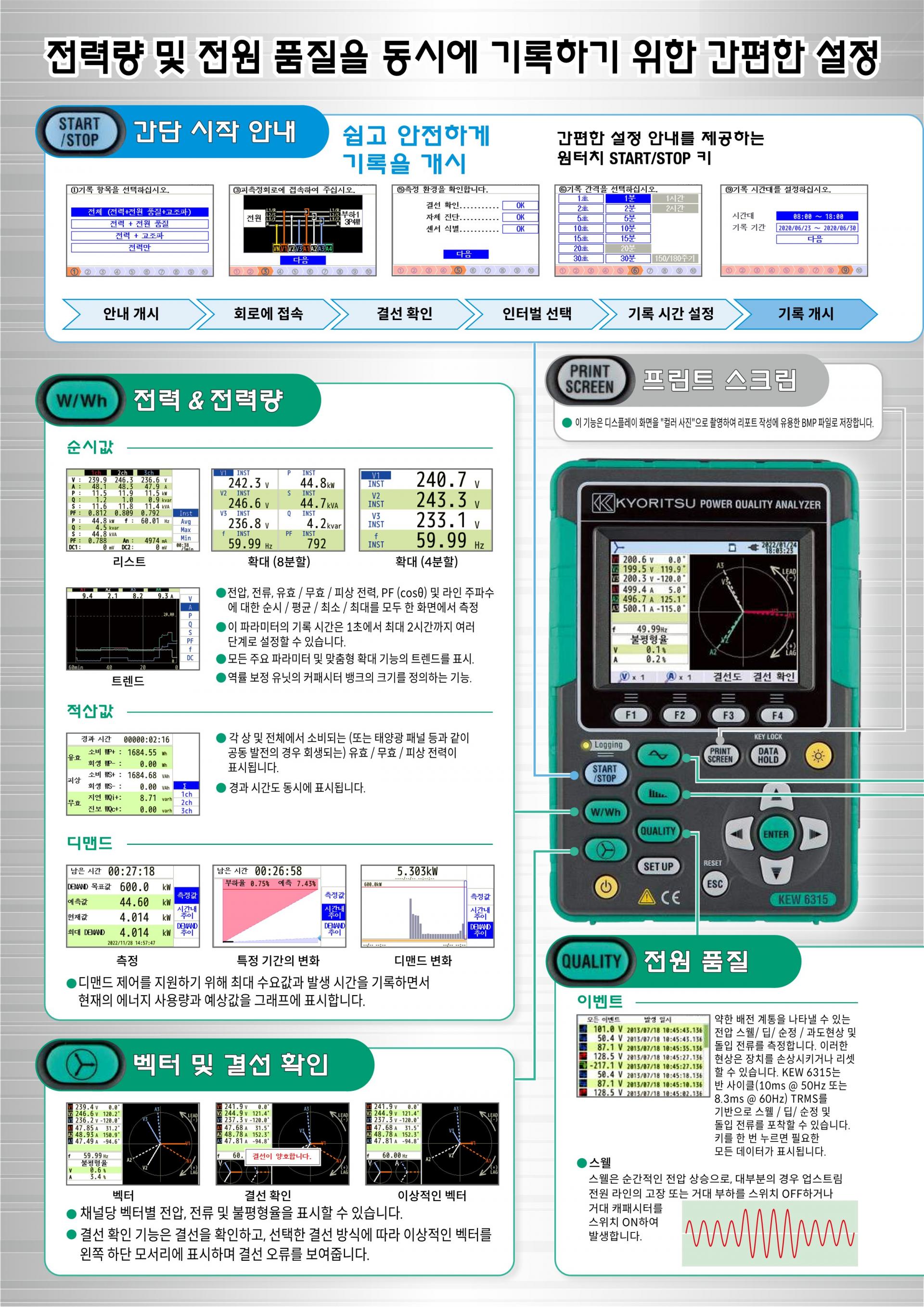 KYORITSU KEW 6315 전원품질 분석기 : 지니어스인더스트리 - 대한민국 No.1 산업장비 공급채널
