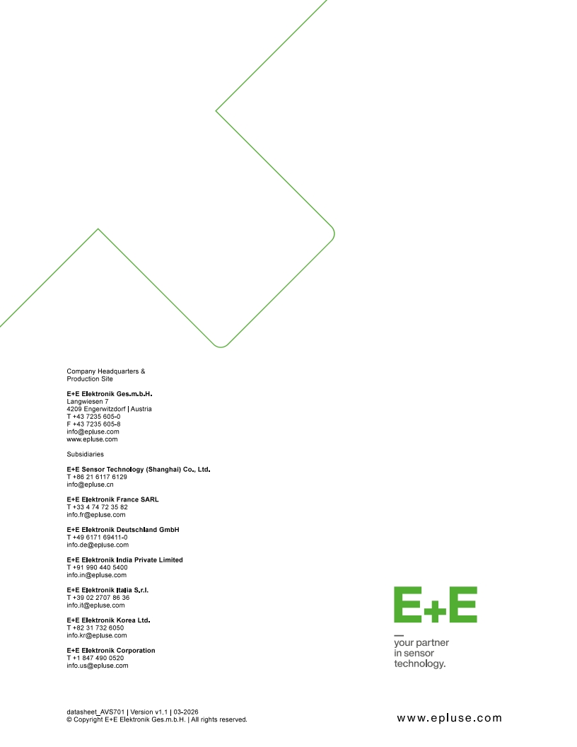 E+E AVS701 산업용 고정밀 풍속 센서(풍속계)