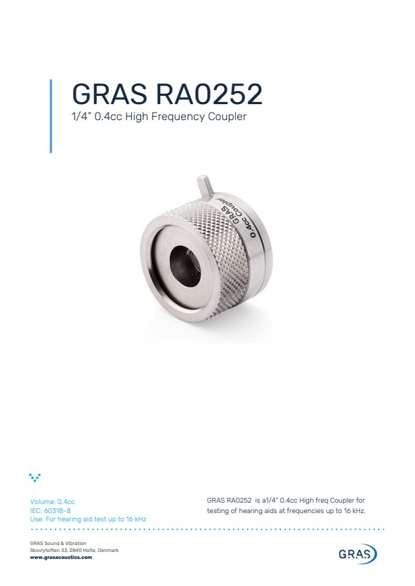 GRAS RA0252 1/4 0.4cc 고주파 커플러