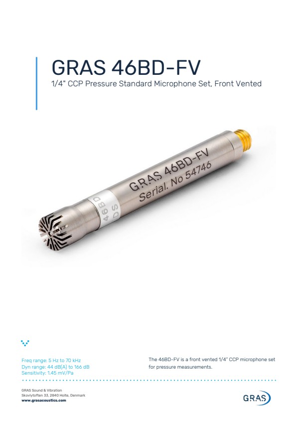 GRAS 46BD-FV 1/4인치 CCP 방식 표준 마이크로폰 세트 (전면 통기형)