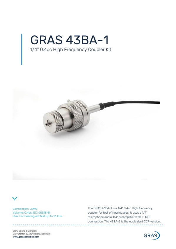 GRAS 43BA-1 1/4 0.4cc 고주파 커플러 키트