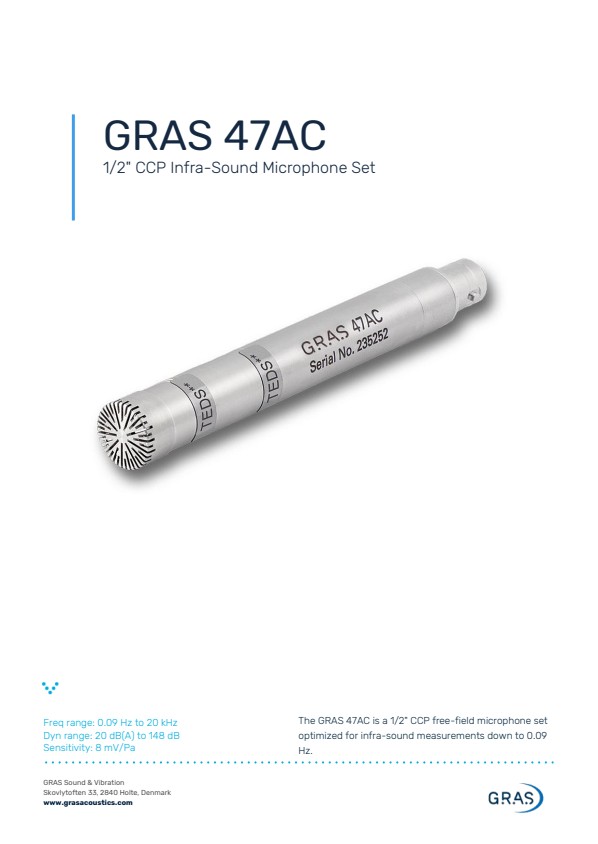 GRAS 47AC 1/2" CCP 초저주파 마이크 세트