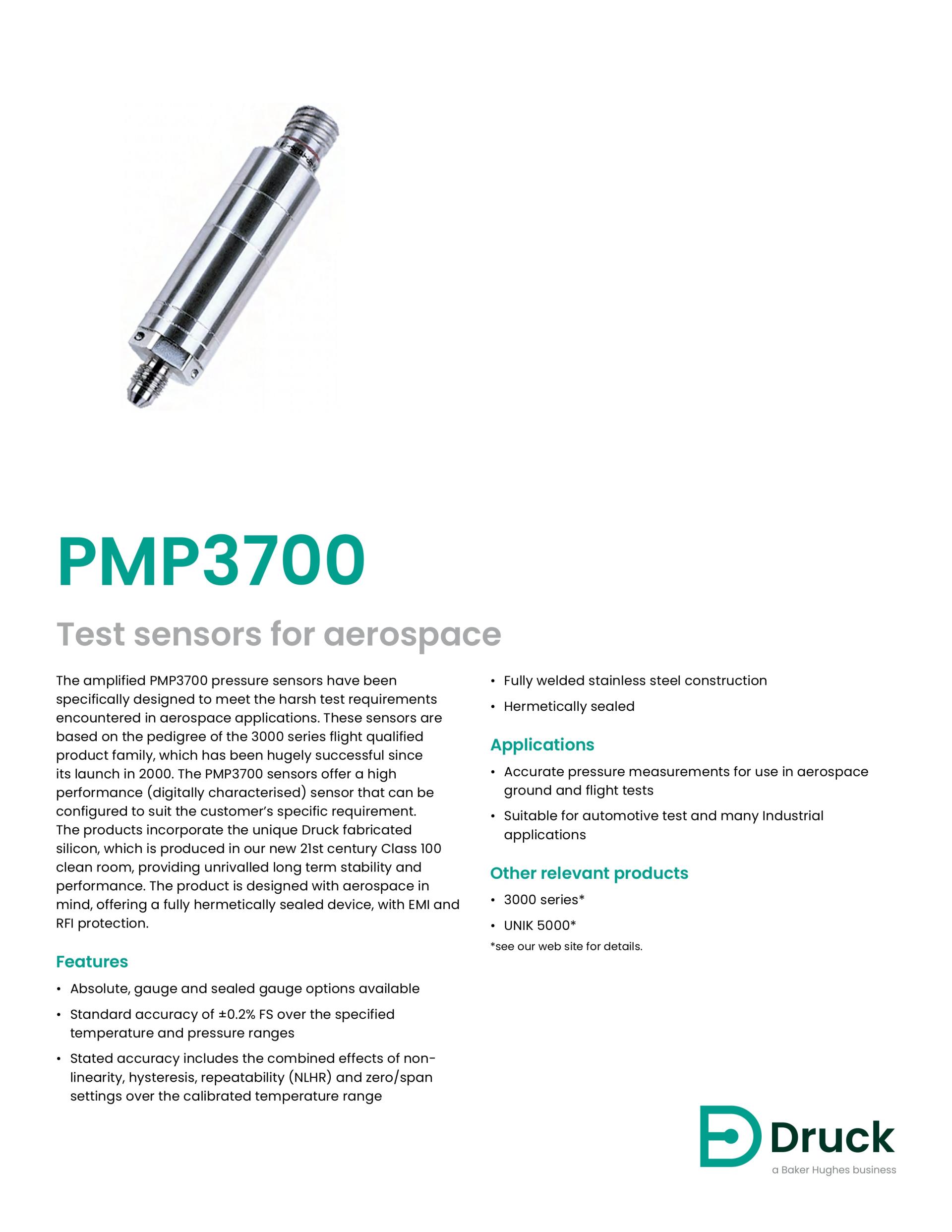 DRUCK PMP 3700 압력 센서