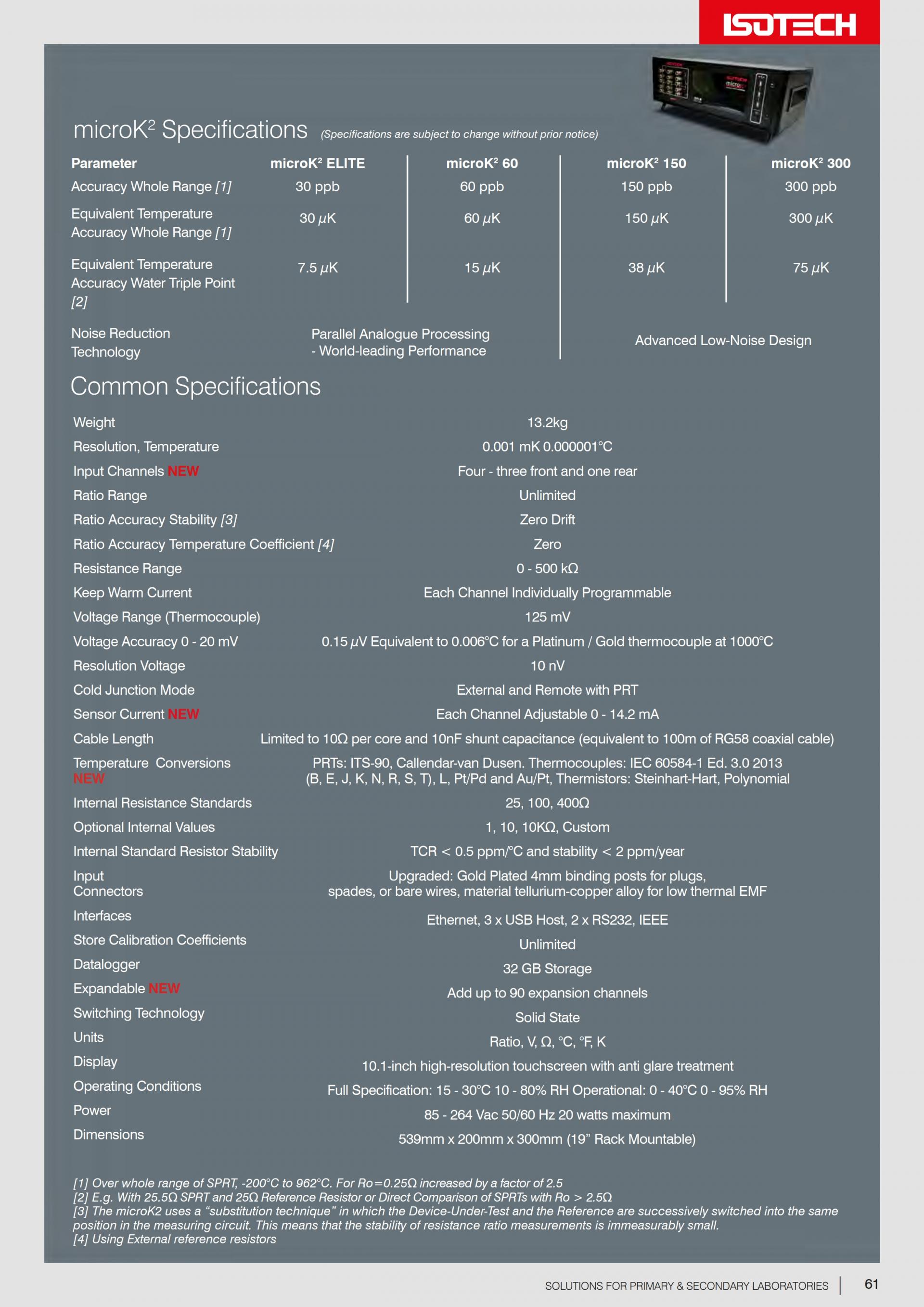 ISOTECH microK² 정밀 온도 측정 브리지 (-260°C ~ 1800°C)