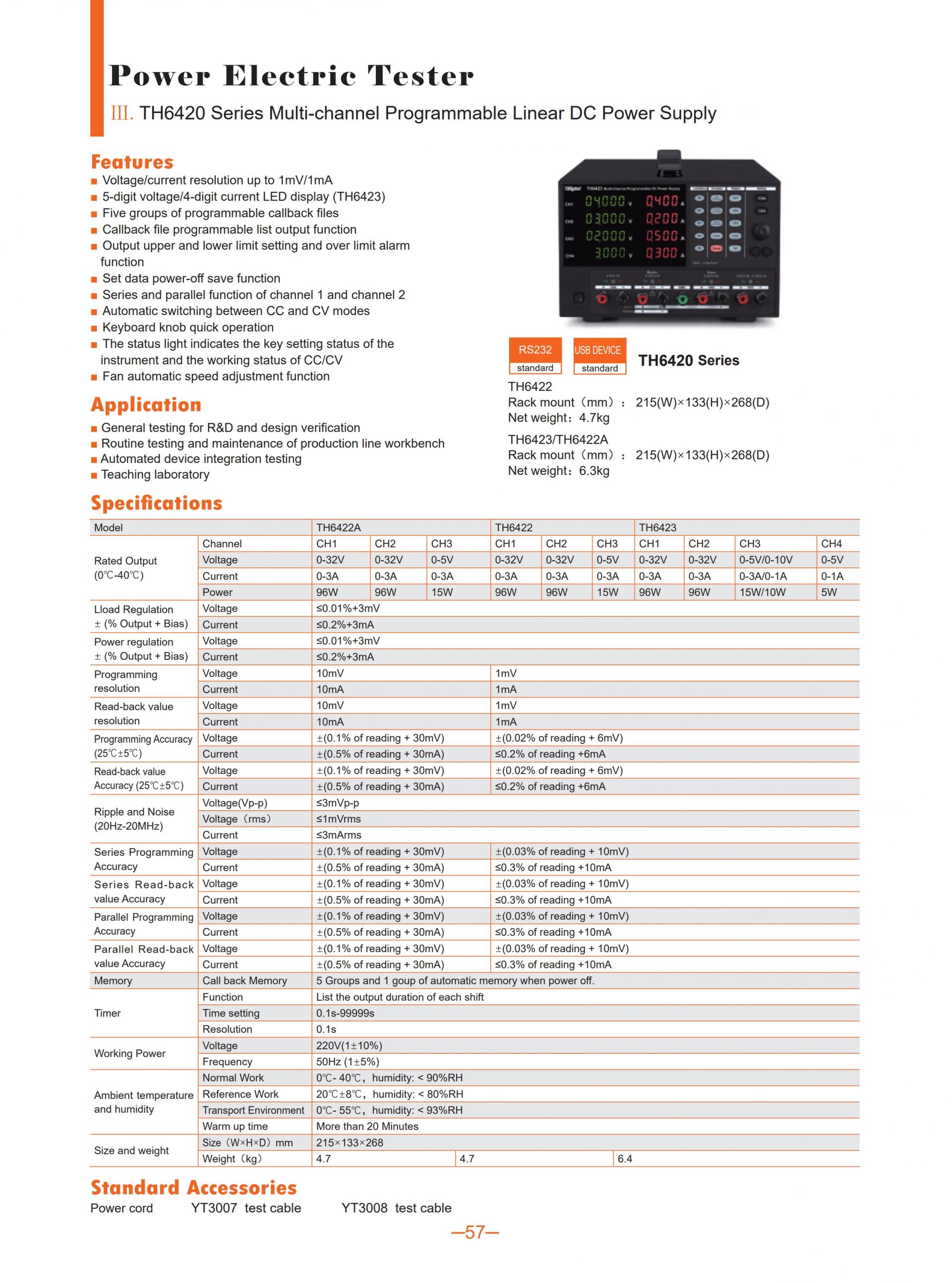 TECHMIZE TH6420 SERIES 리니어 프로그래머블 DC파워서플라이