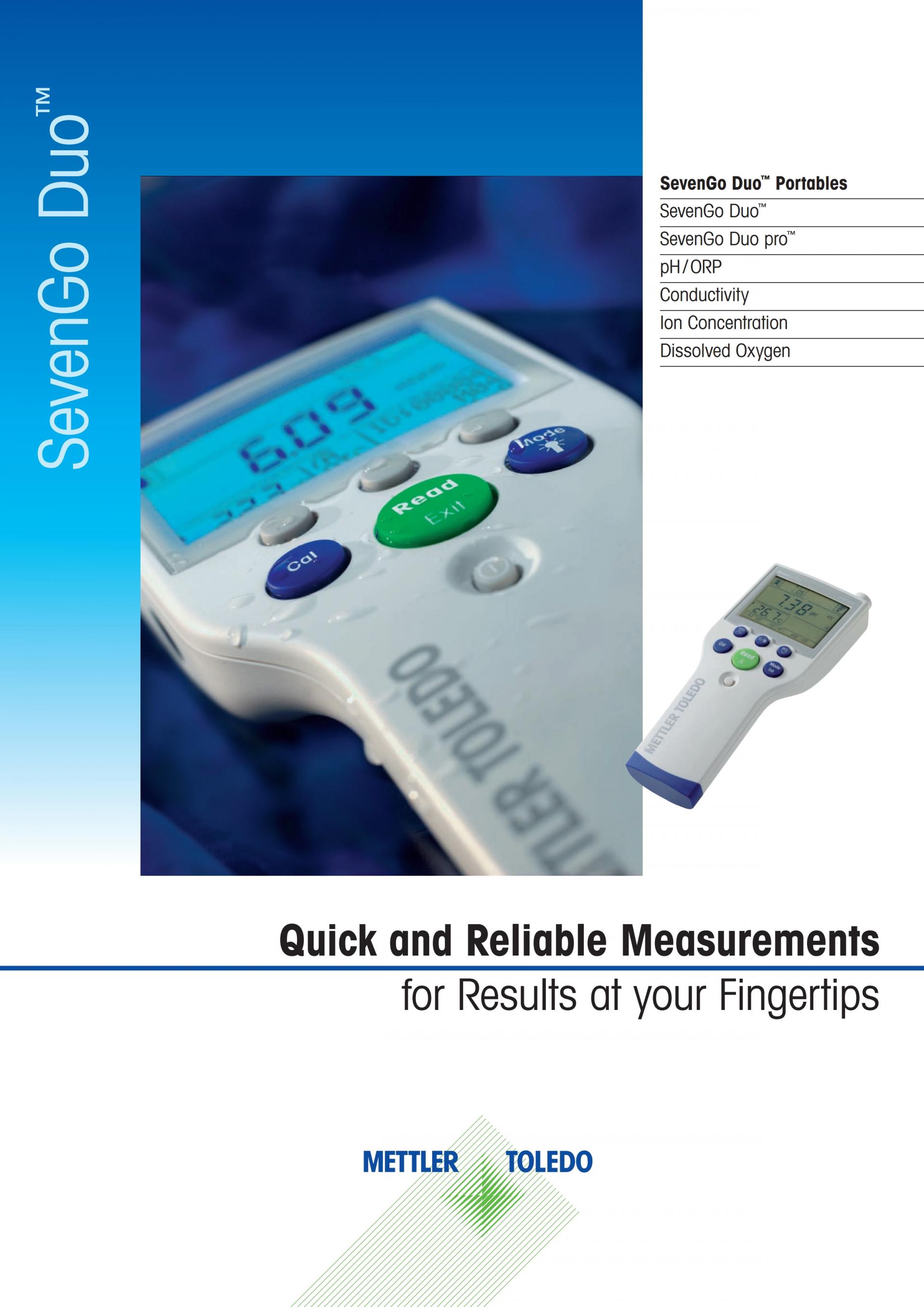 METTLER TOLEDO SevenGo & SevenGo Duo 휴대용 pH 측정기