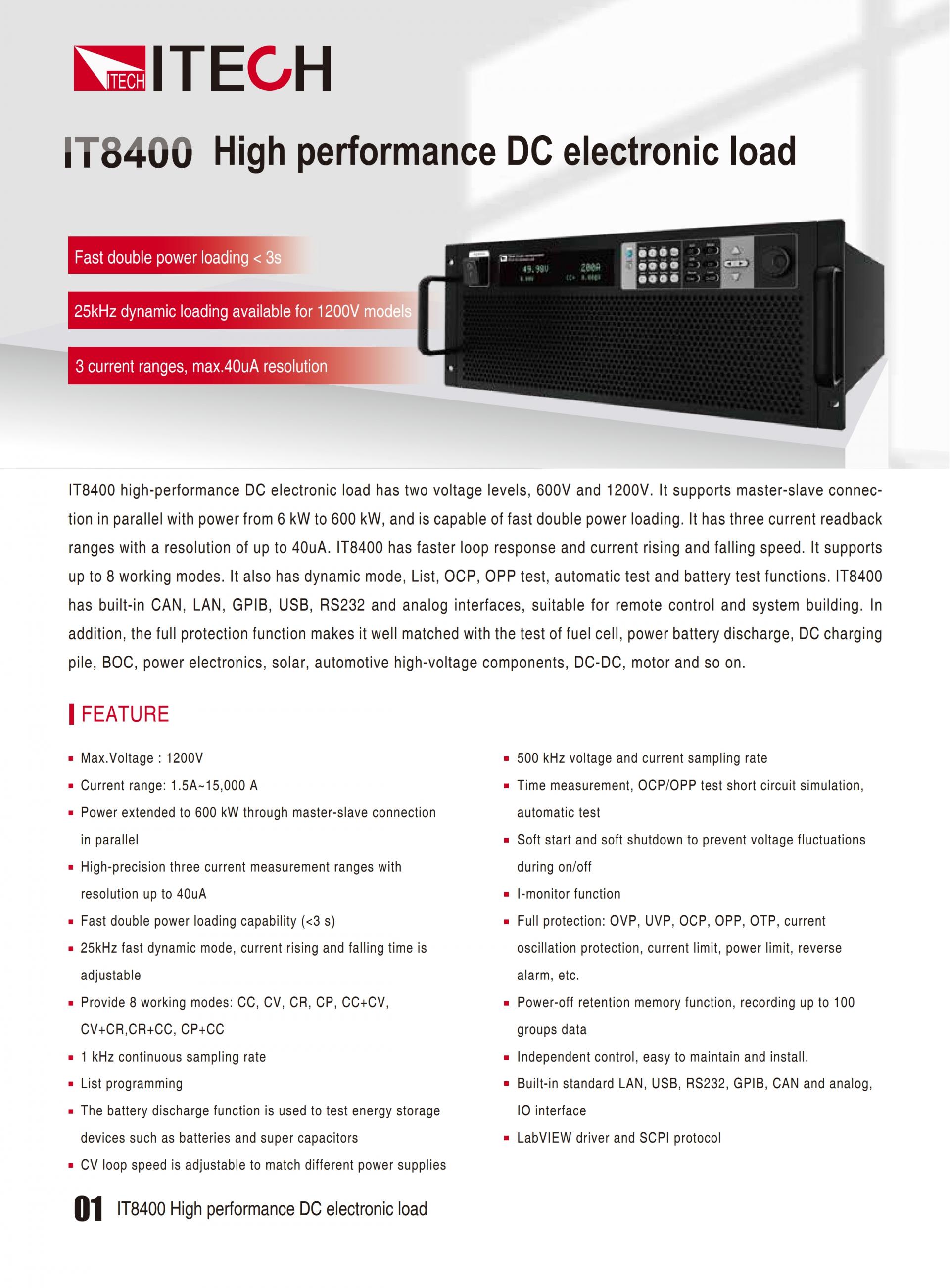 ITECH IT8400 고성능 DC전자부하