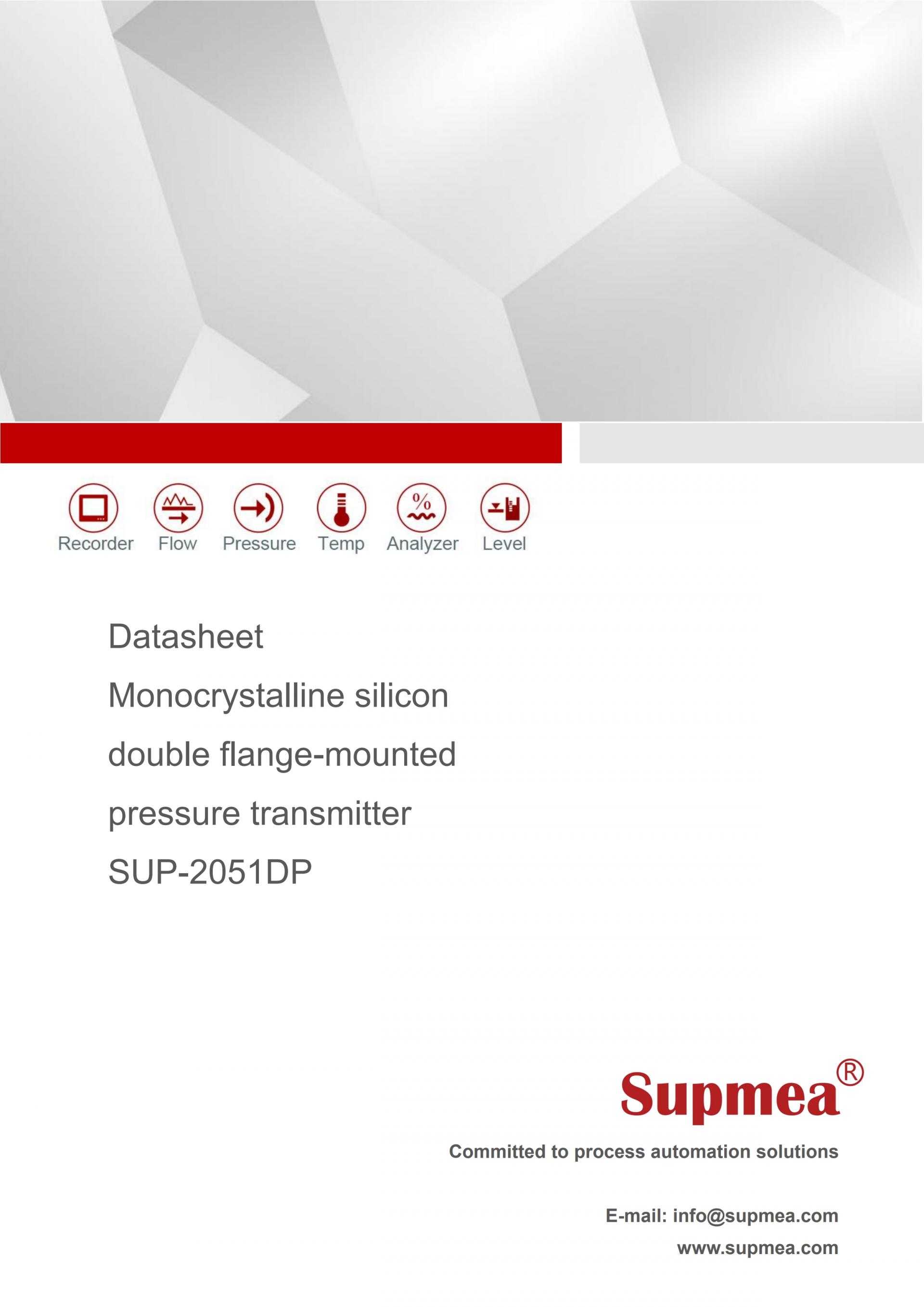SUPMEA SUP-2051DP 단결정 실리콘 이중 플랜지 DP 레벨 트랜스미터