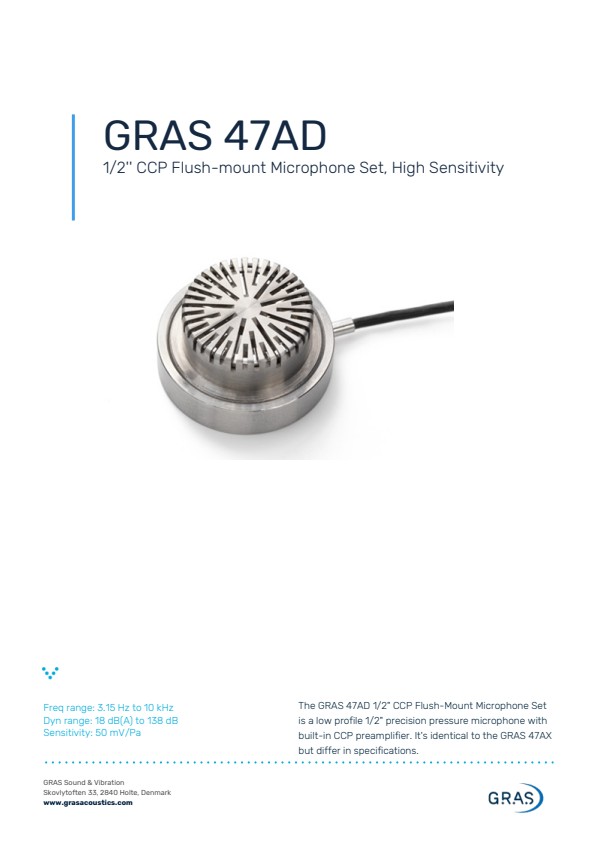 GRAS 47AD 고감도 CCP 매립형 마이크 세트