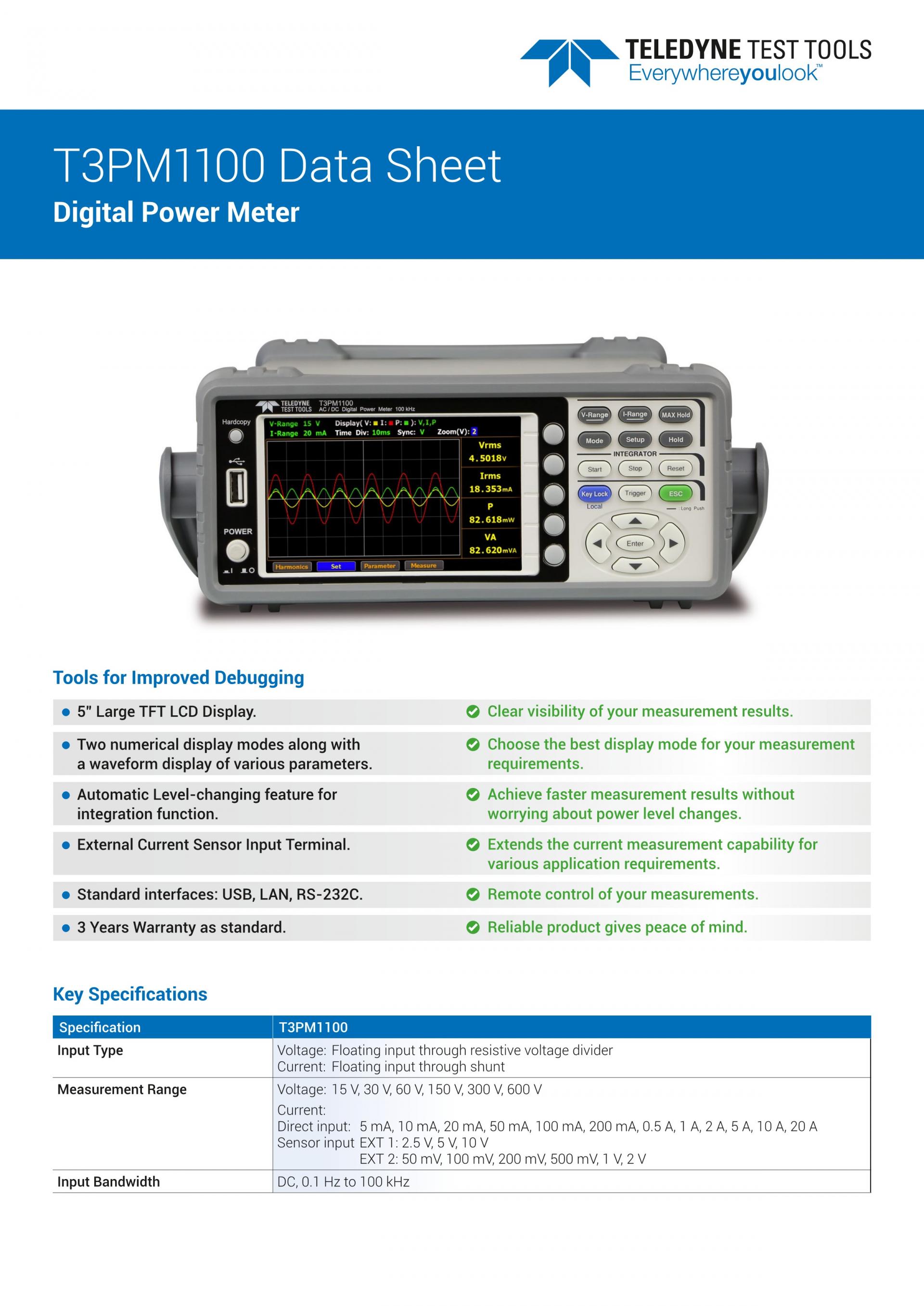T3PM1006 Digital Power Meter - LeCroy