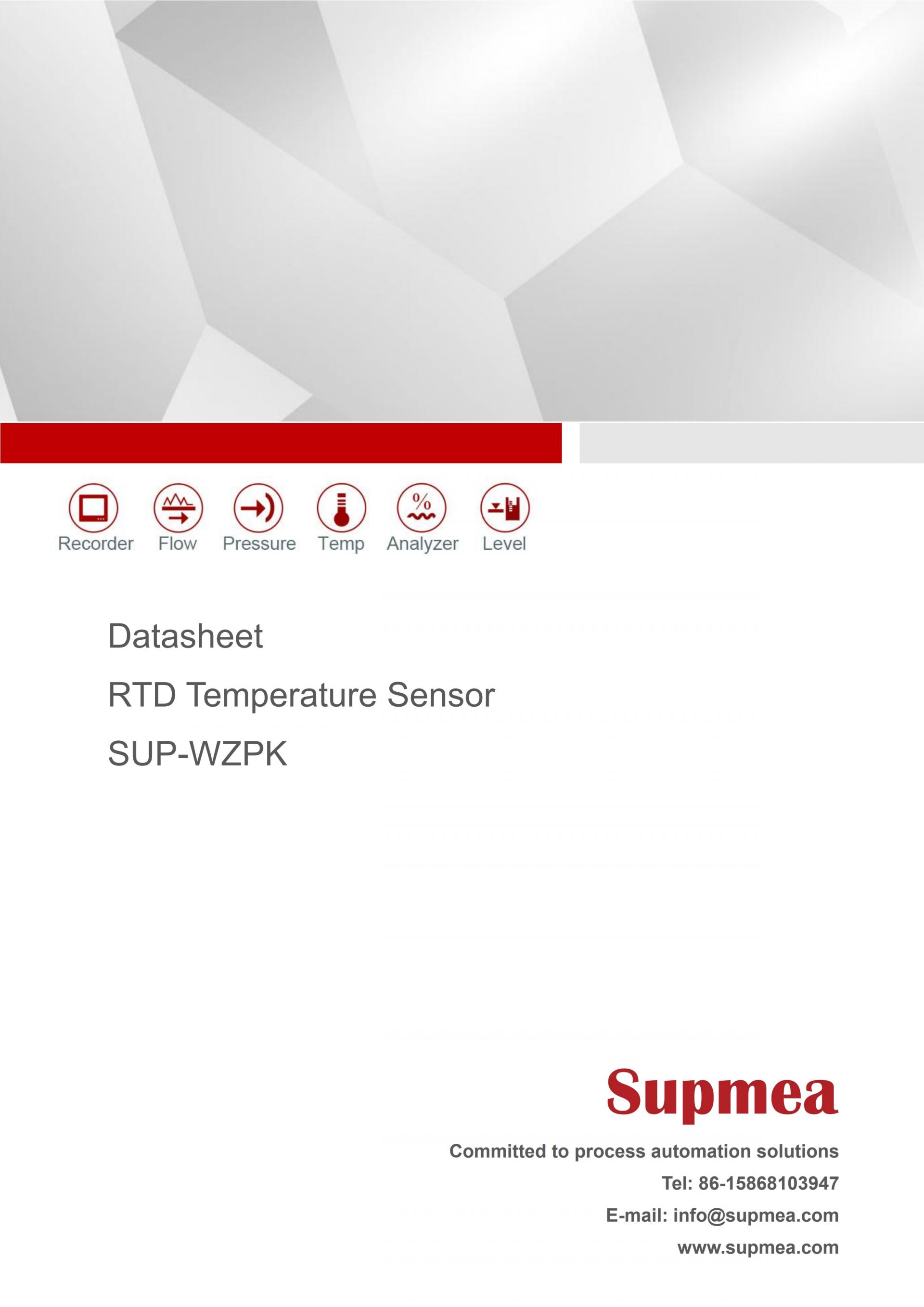 SUPMEA SUP-WZPK/WRNK RTD 온도 센서(광물 절연 저항 온도계 포함)