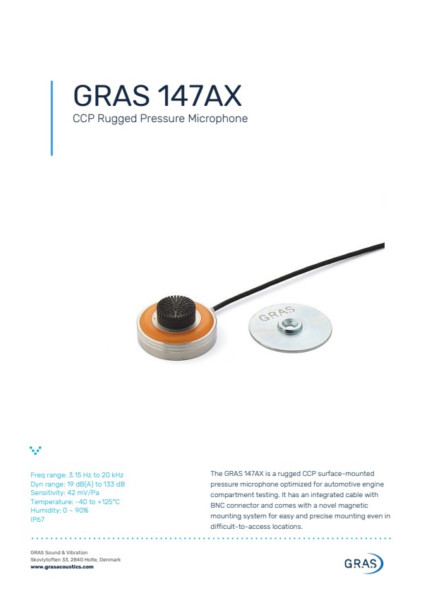 GRAS 147AX 1/2인치 CCP 자유음장 표준 마이크로폰 세트