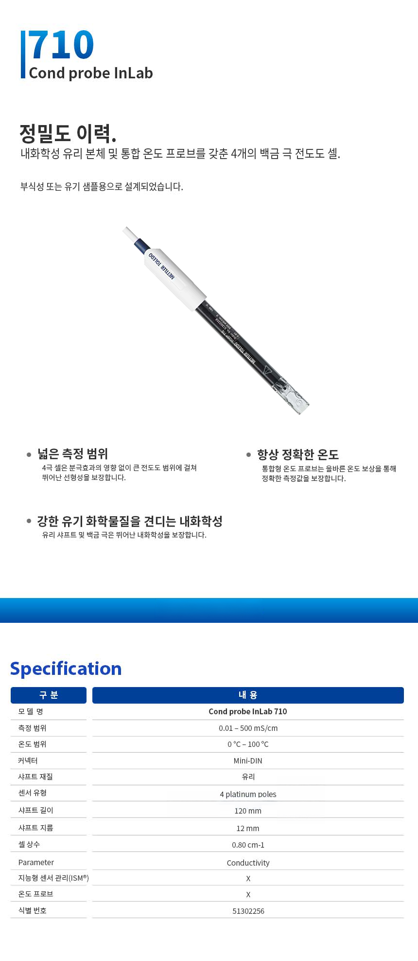 METTLER TOLEDO InLab 710 전극 수질 pH측정기