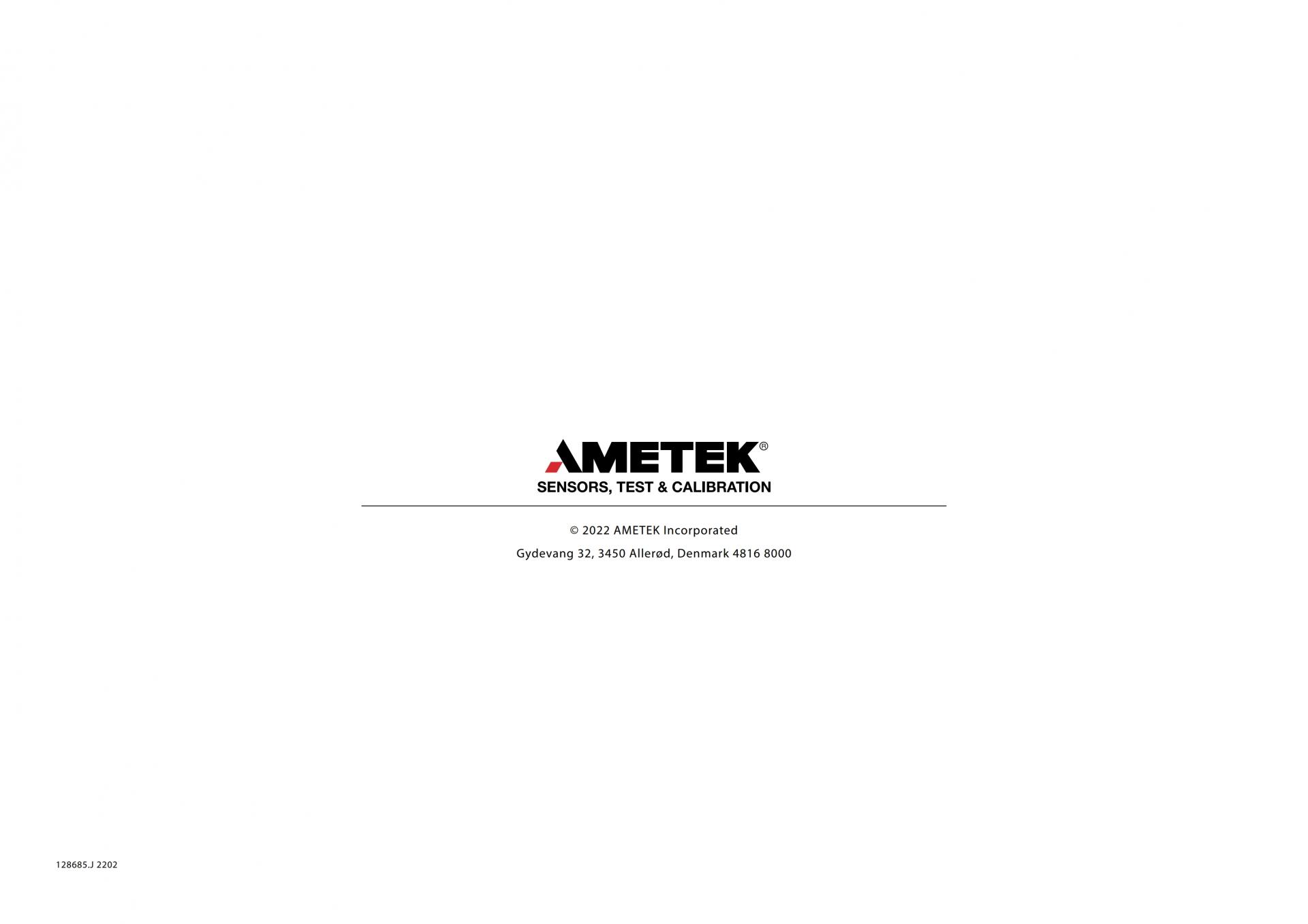 AMETEK P SERIES 압력 비교기 (SYSTEM D)