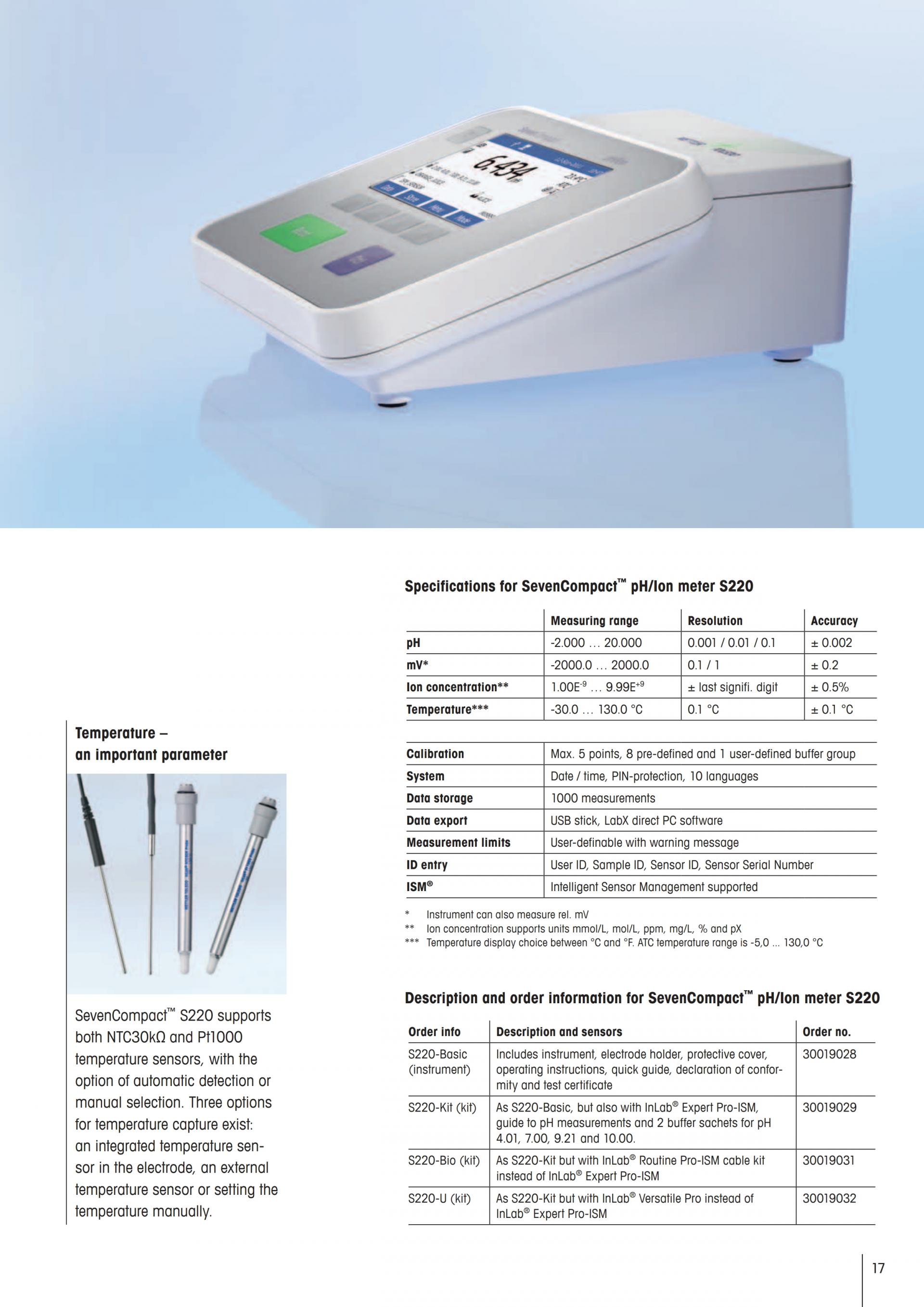 METTLER TOLEDO S220 SevenCompact pH 미터