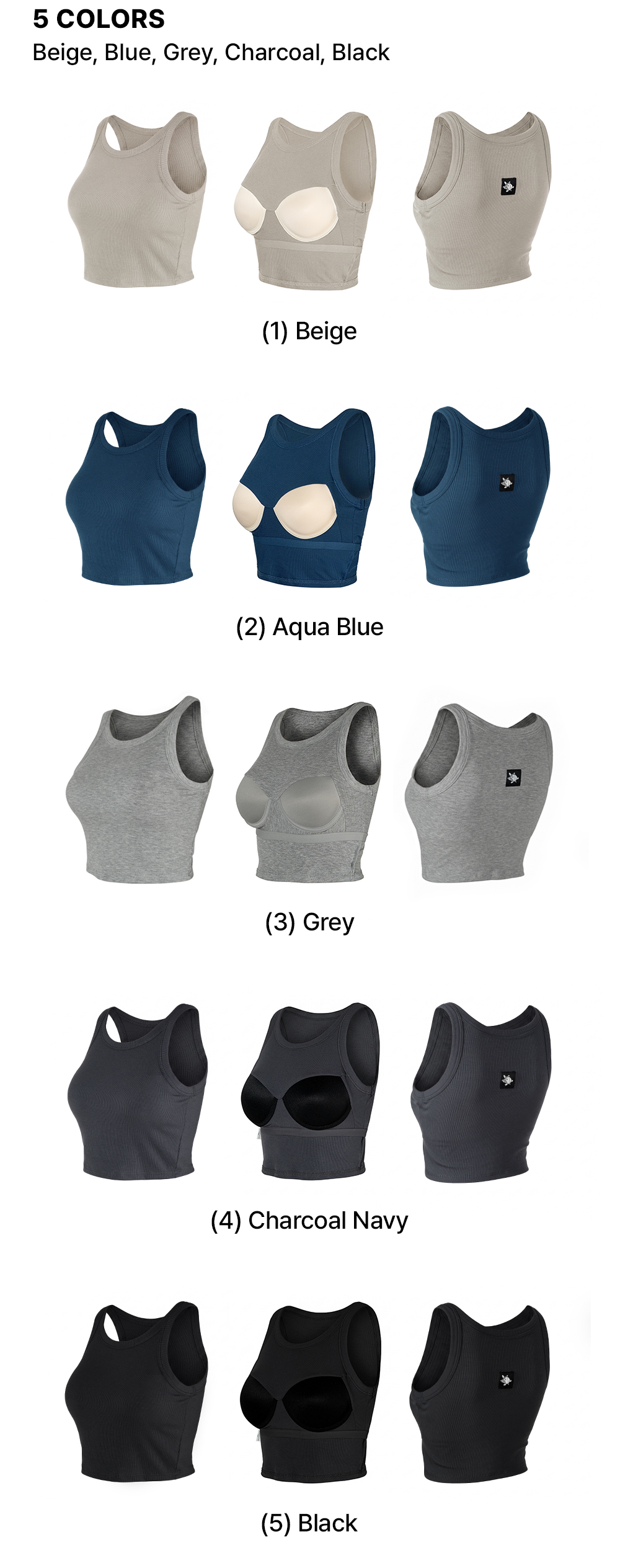 와일 BLACK TAPE VOLUME BRA TOP (CHARCOAL NAVY)