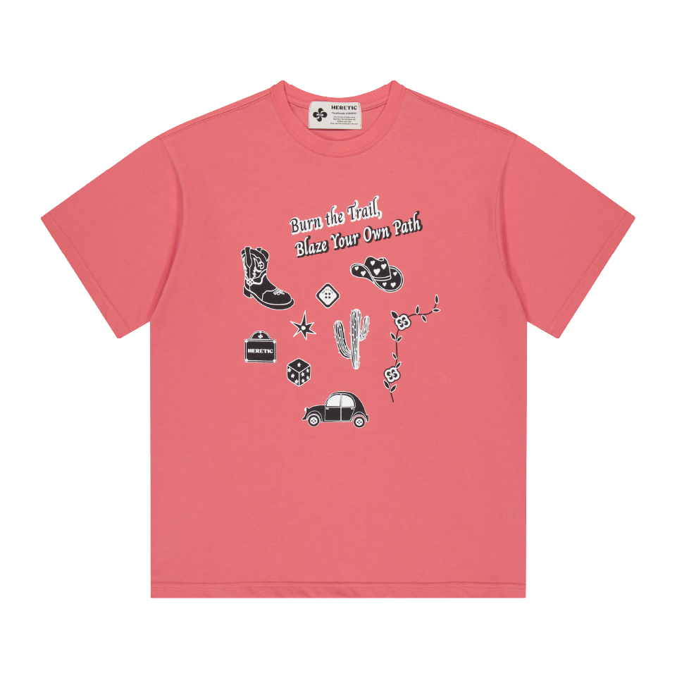 ★2025SS新作★HERETIC★WESTERN SKETCH T-SHIRT MUSINSA公式 | HERETIC WESTERN SKETCH T-SHIRT / pink
